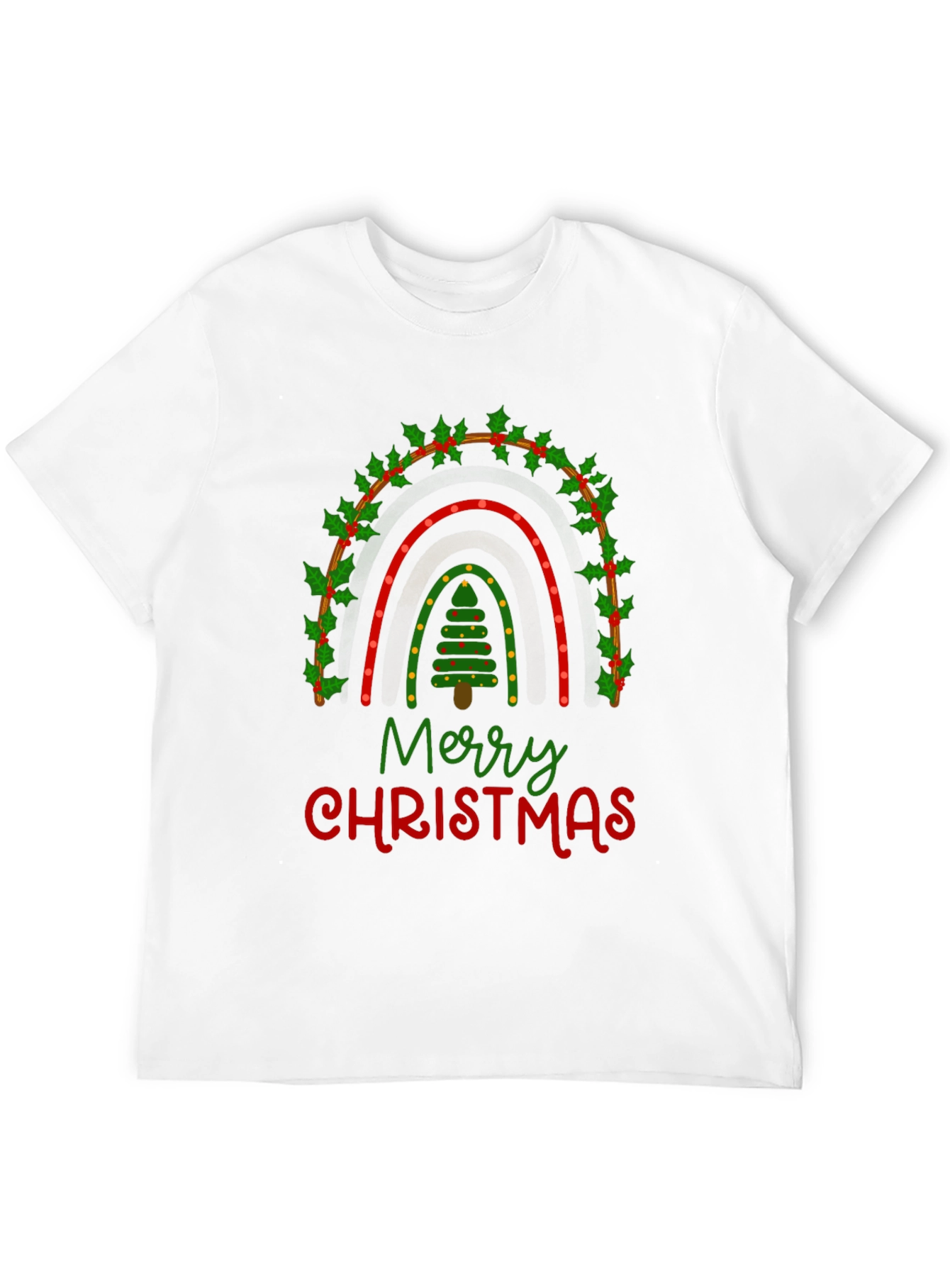 Merry Christmas Rainbow Graphic Tee