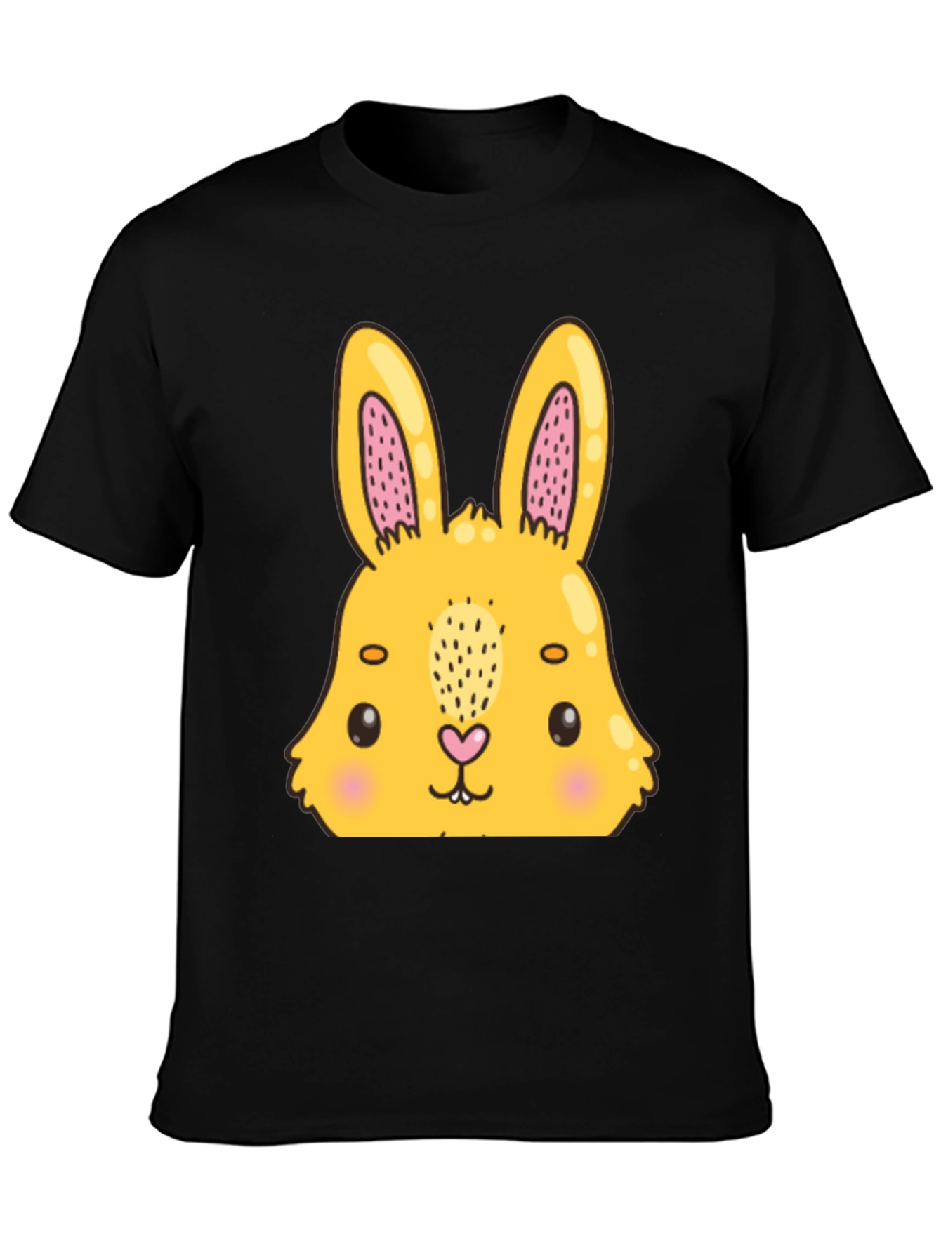 Cute Bunny Graphic Black T-Shirt