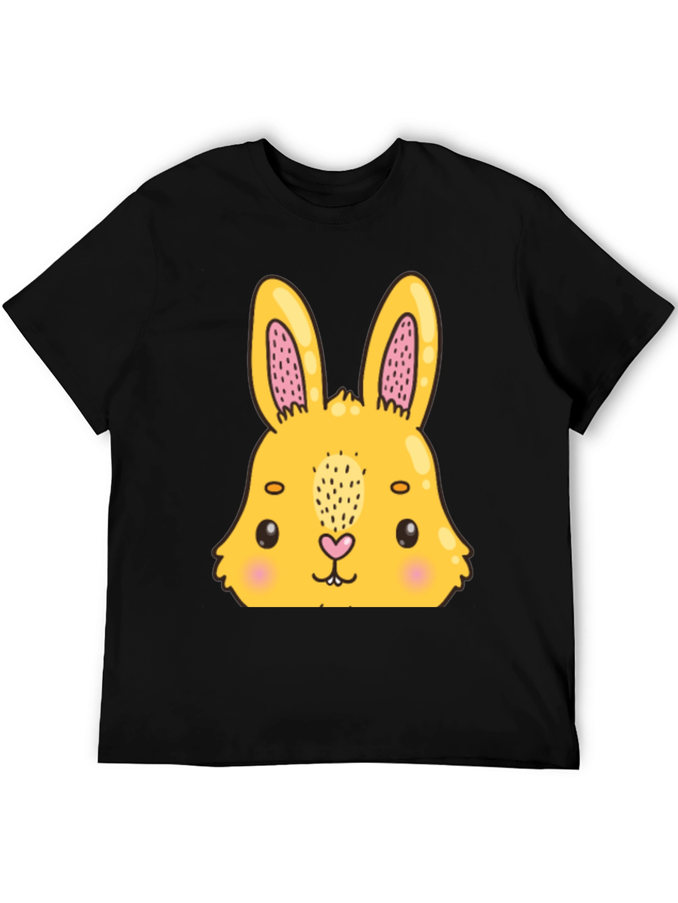 Cute Bunny Graphic Black T-Shirt