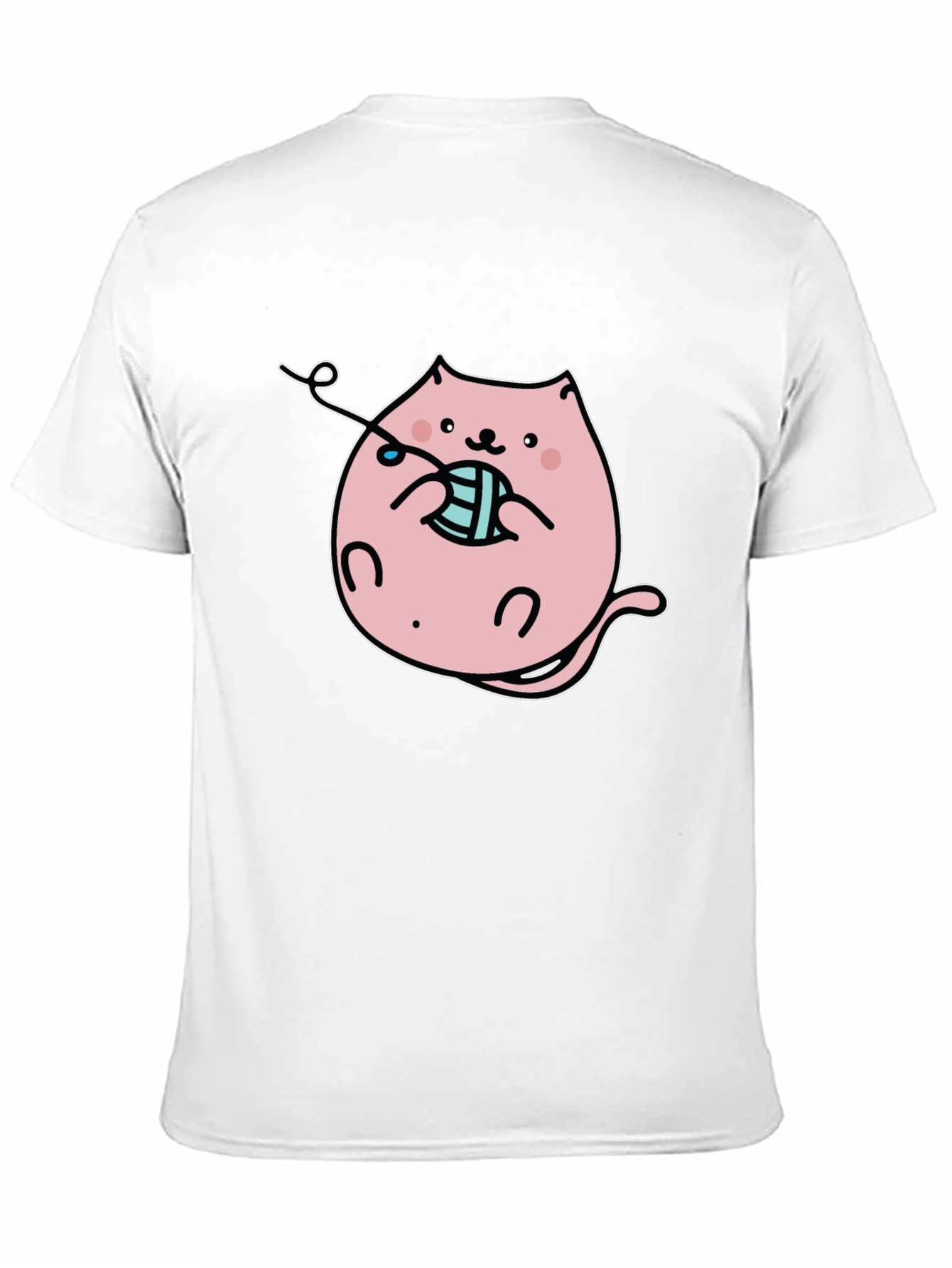Cute Cat Knitting T-Shirt - Black