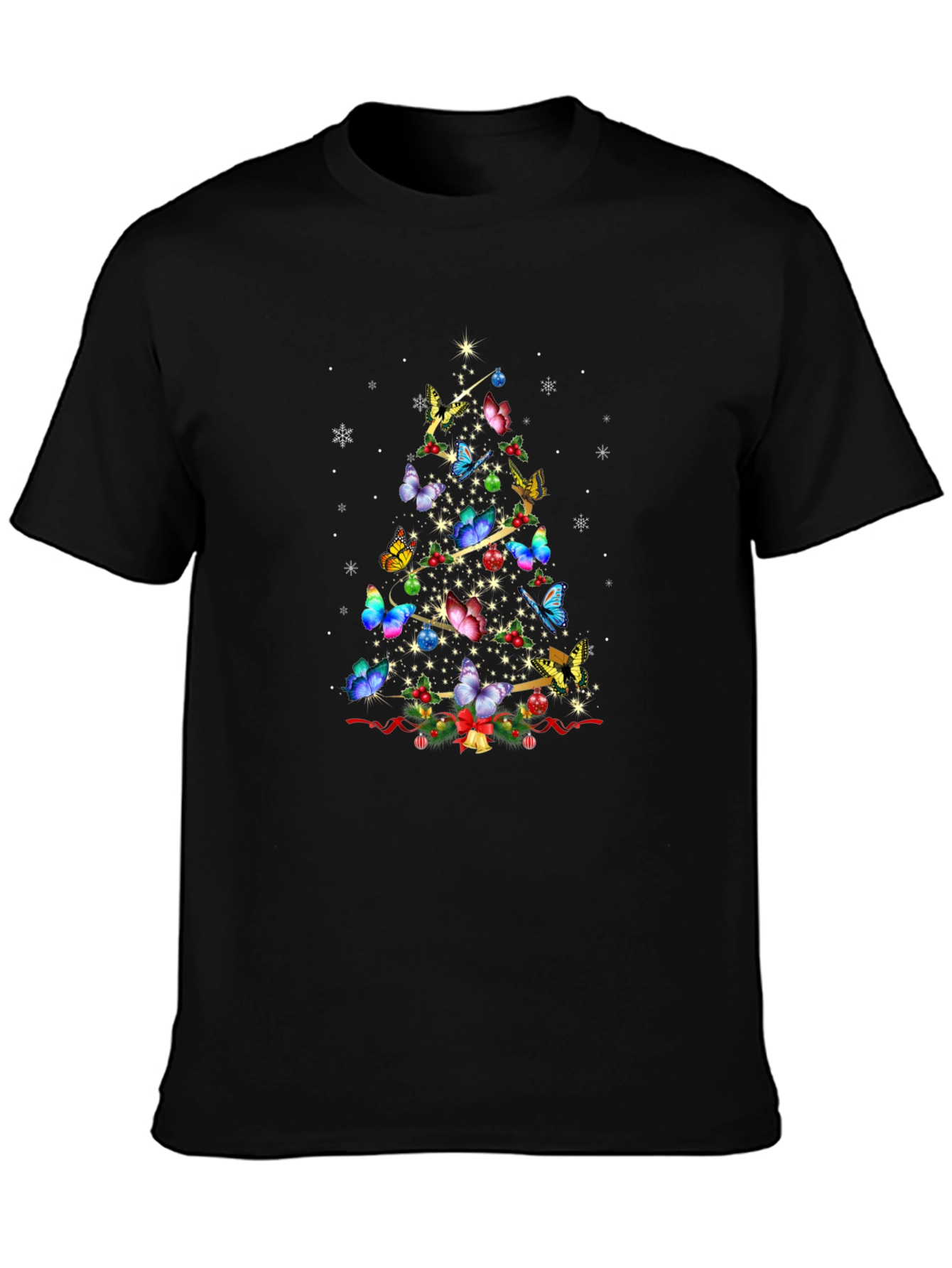 Butterfly Christmas Tree T-Shirt Holiday Apparel