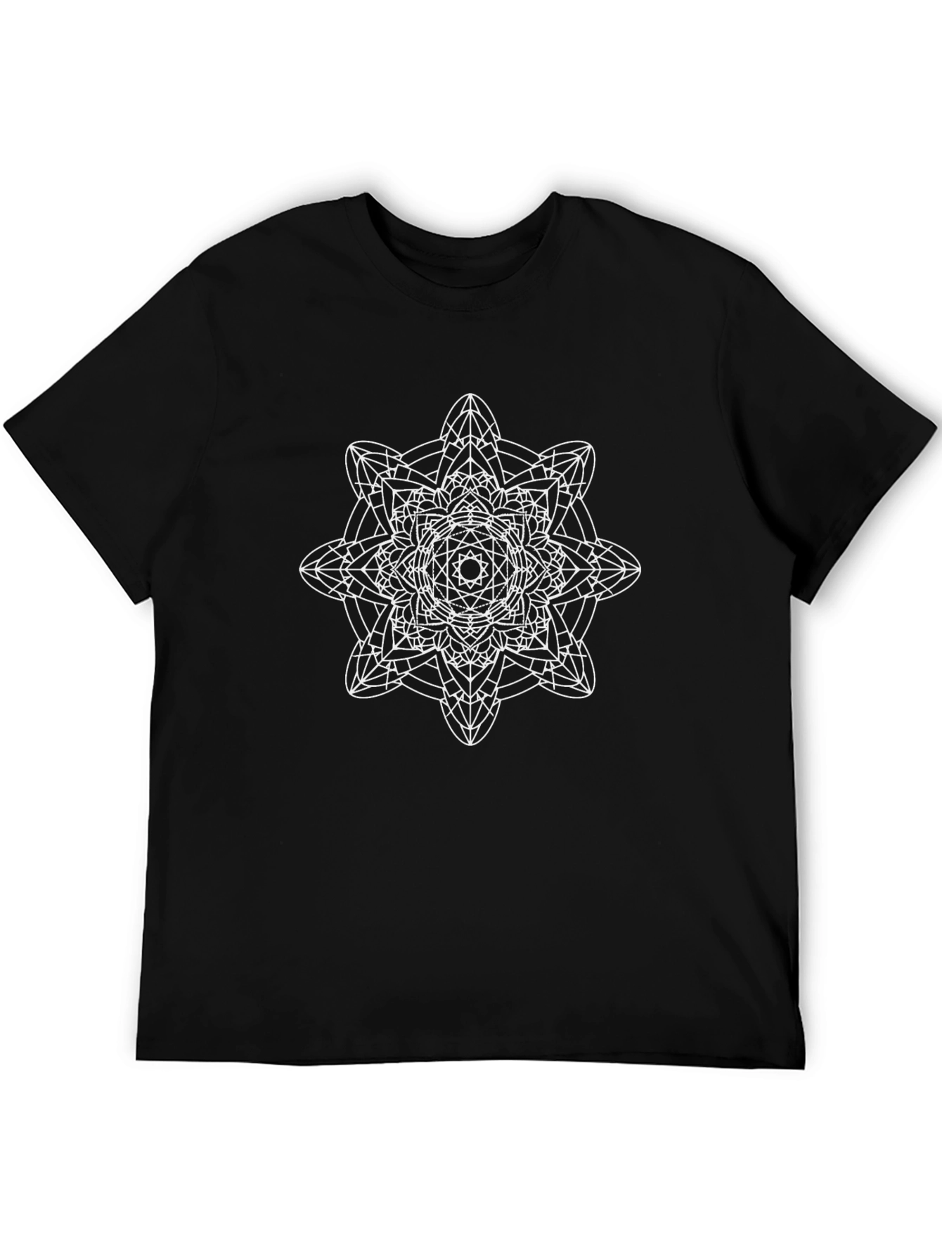 Geometric Mandala T-Shirt - Black