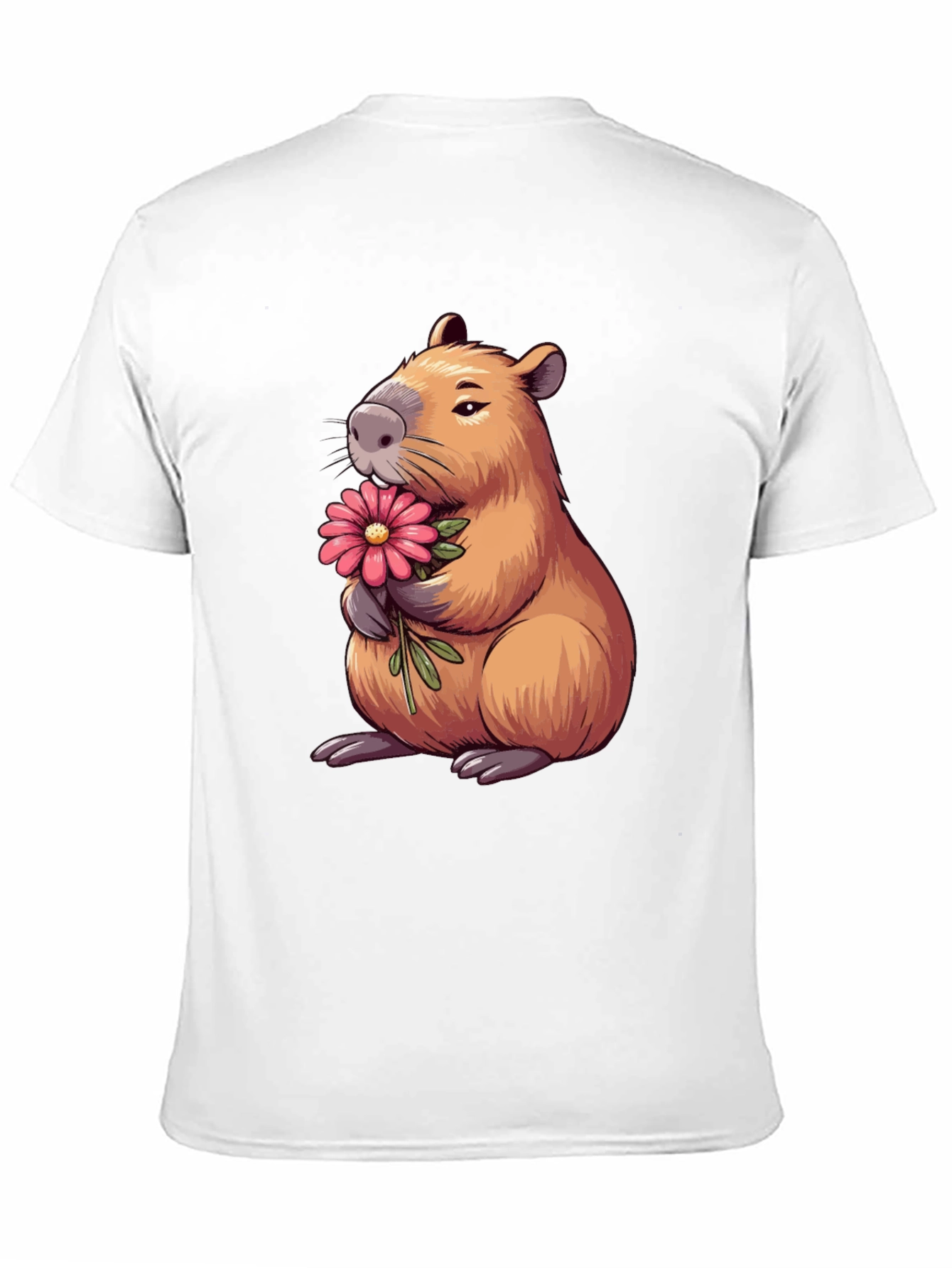 Capybara with Flower Graphic T-Shirt