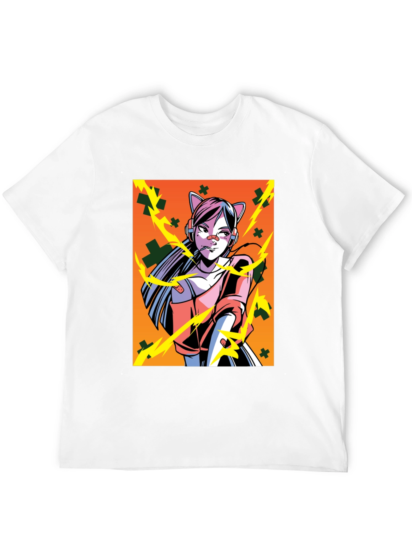 Anime Girl Graphic Black T-Shirt