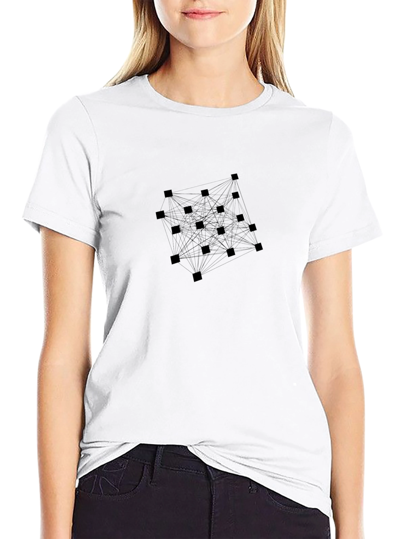 Geometric Network Graphic Tee - Modern Design