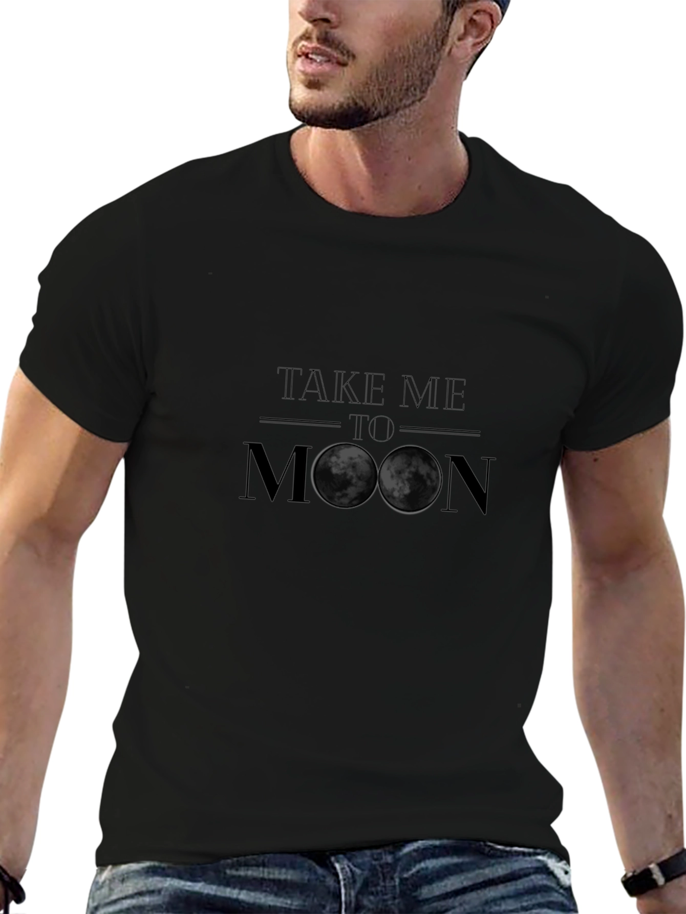 Take Me To The Moon Black T-Shirt