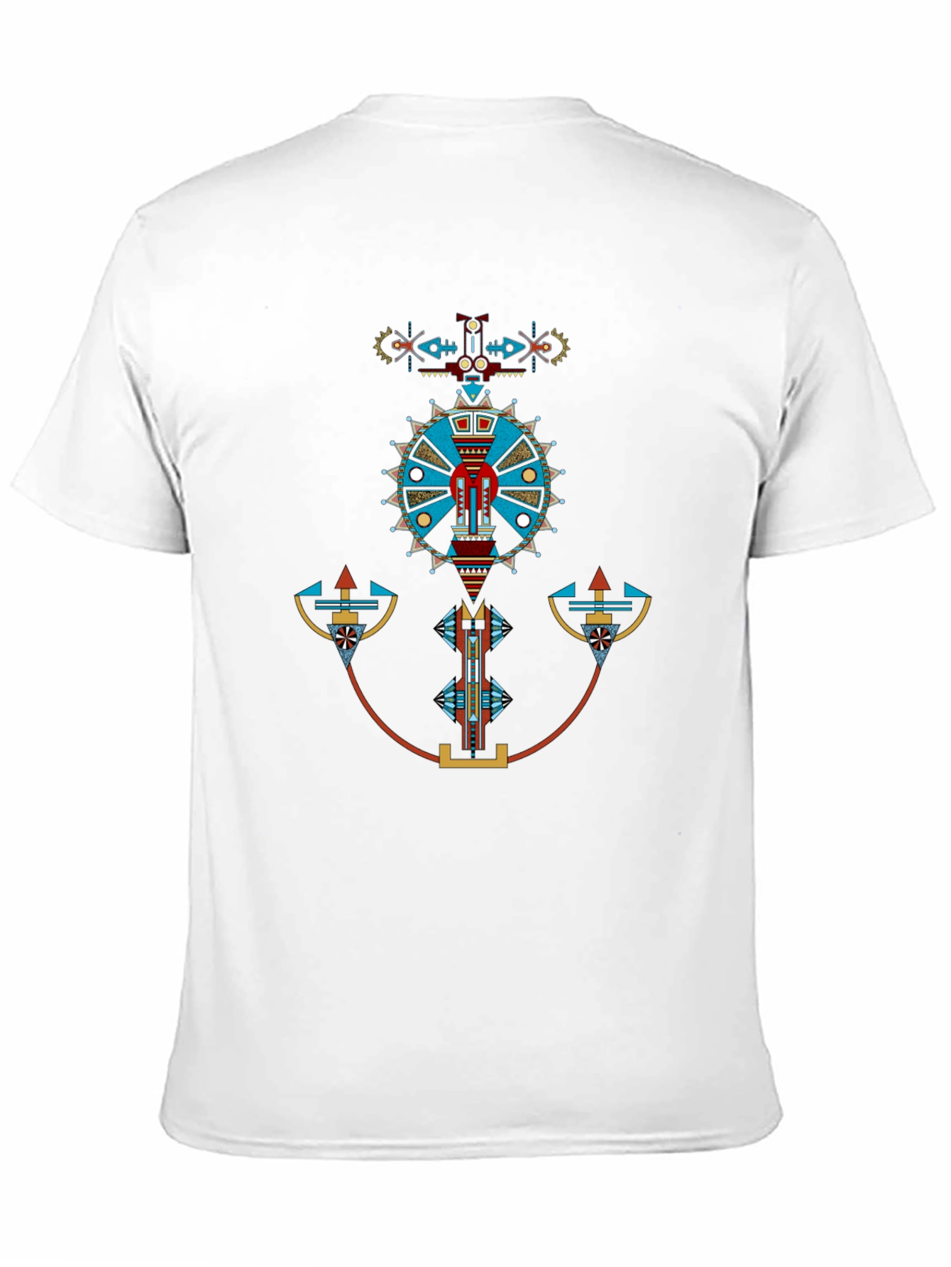 Geometric Aztec Design Black T-Shirt