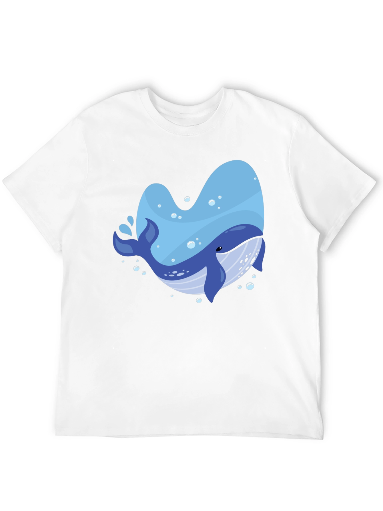 Whale Graphic Print Crew Neck T-Shirt