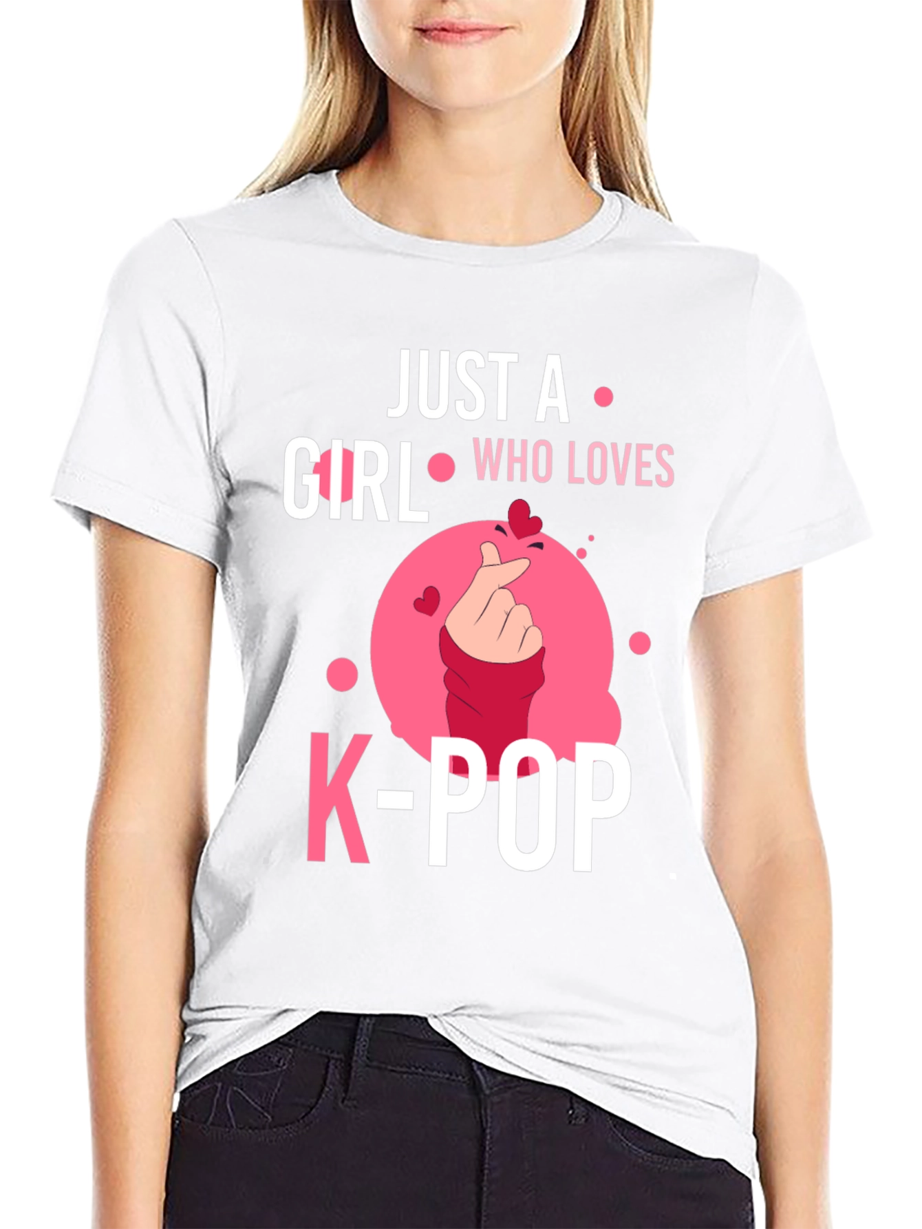 Just A Girl Who Loves K-POP Black T-Shirt