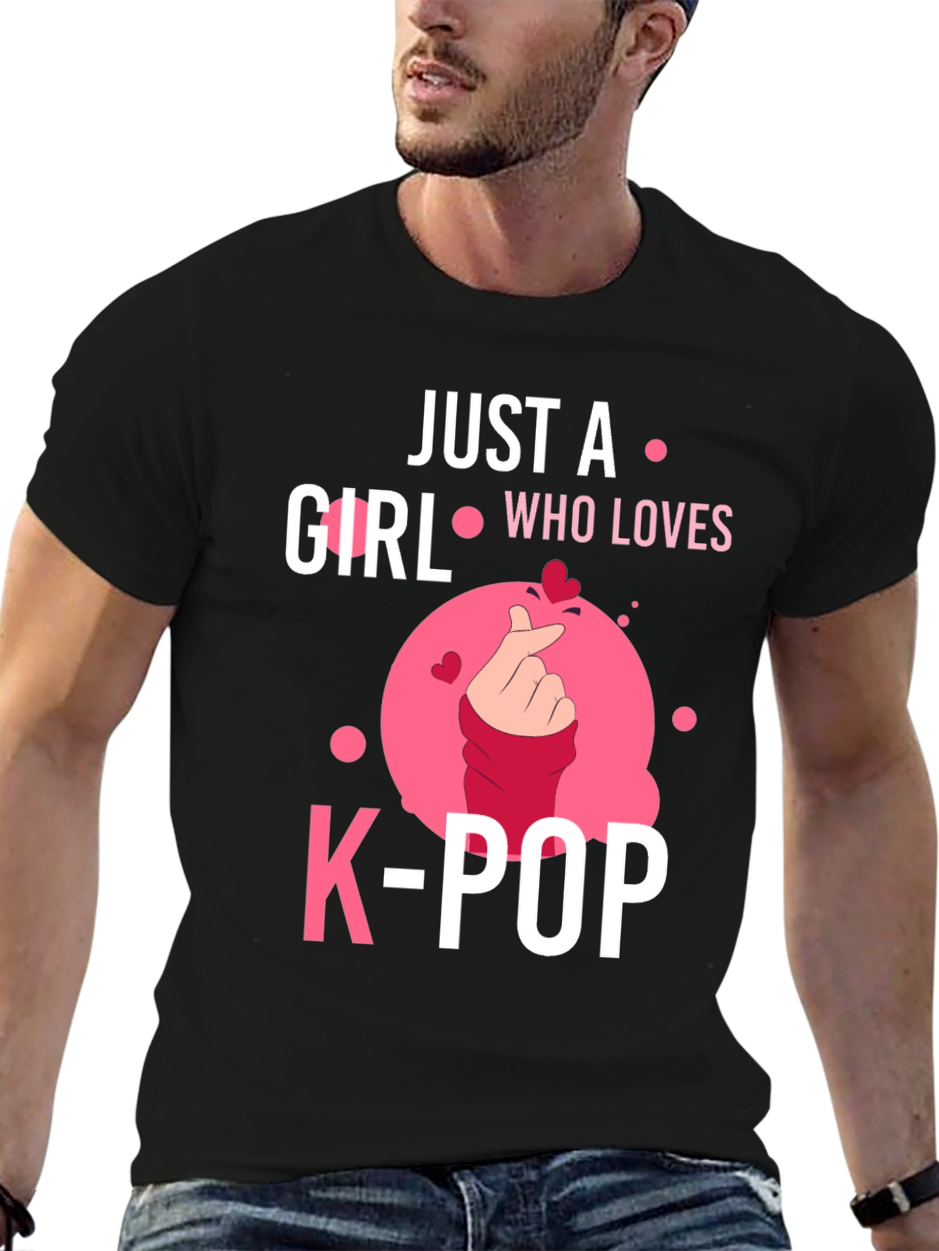 Just A Girl Who Loves K-POP Black T-Shirt