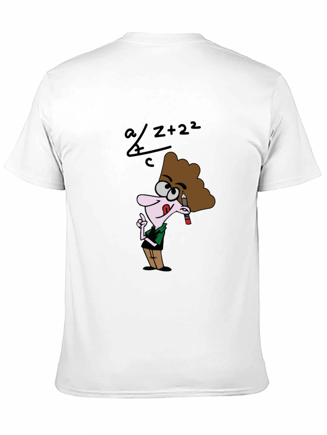 Cartoon Geek Math Humor Black T-Shirt