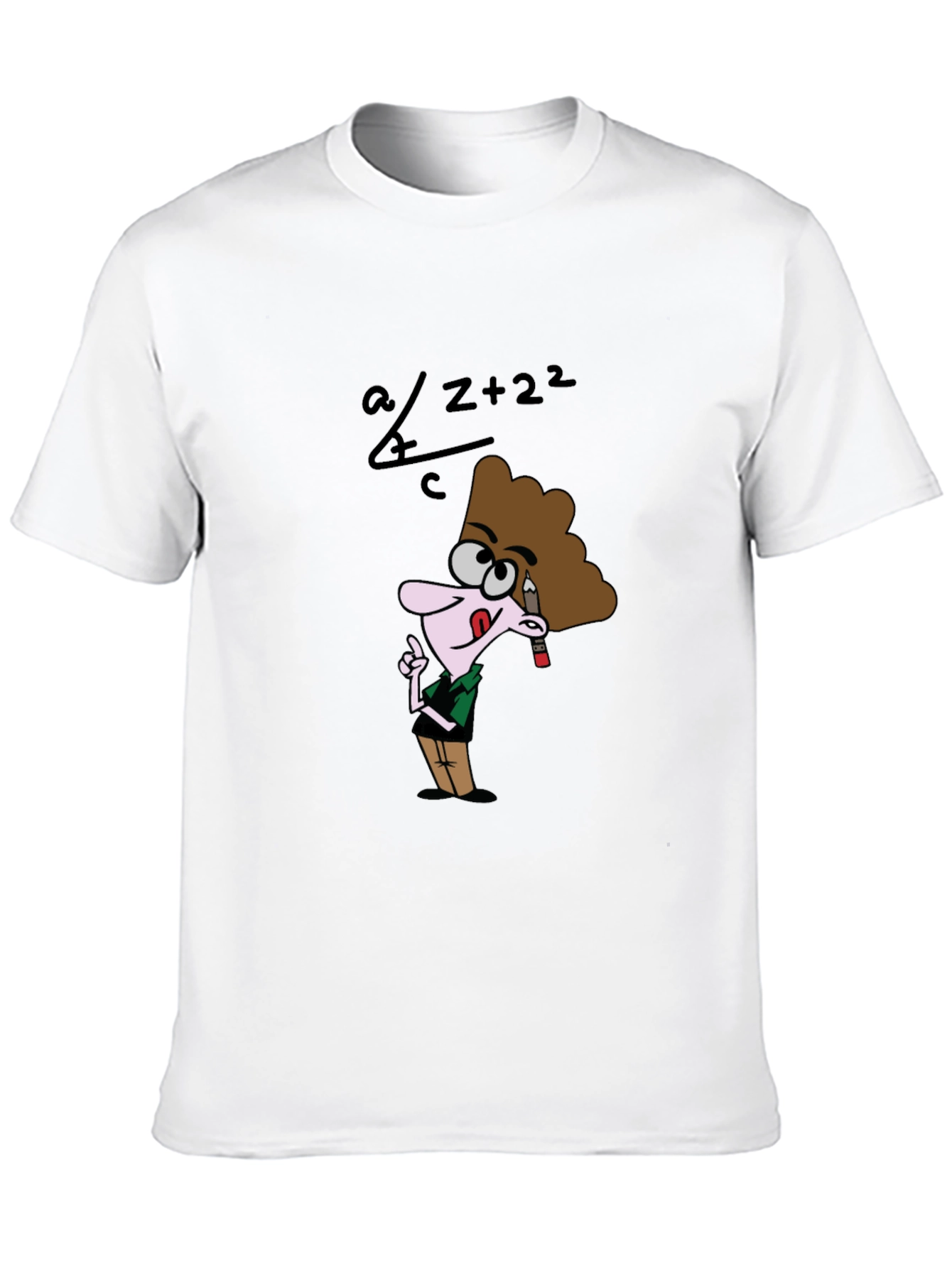 Cartoon Geek Math Humor Black T-Shirt