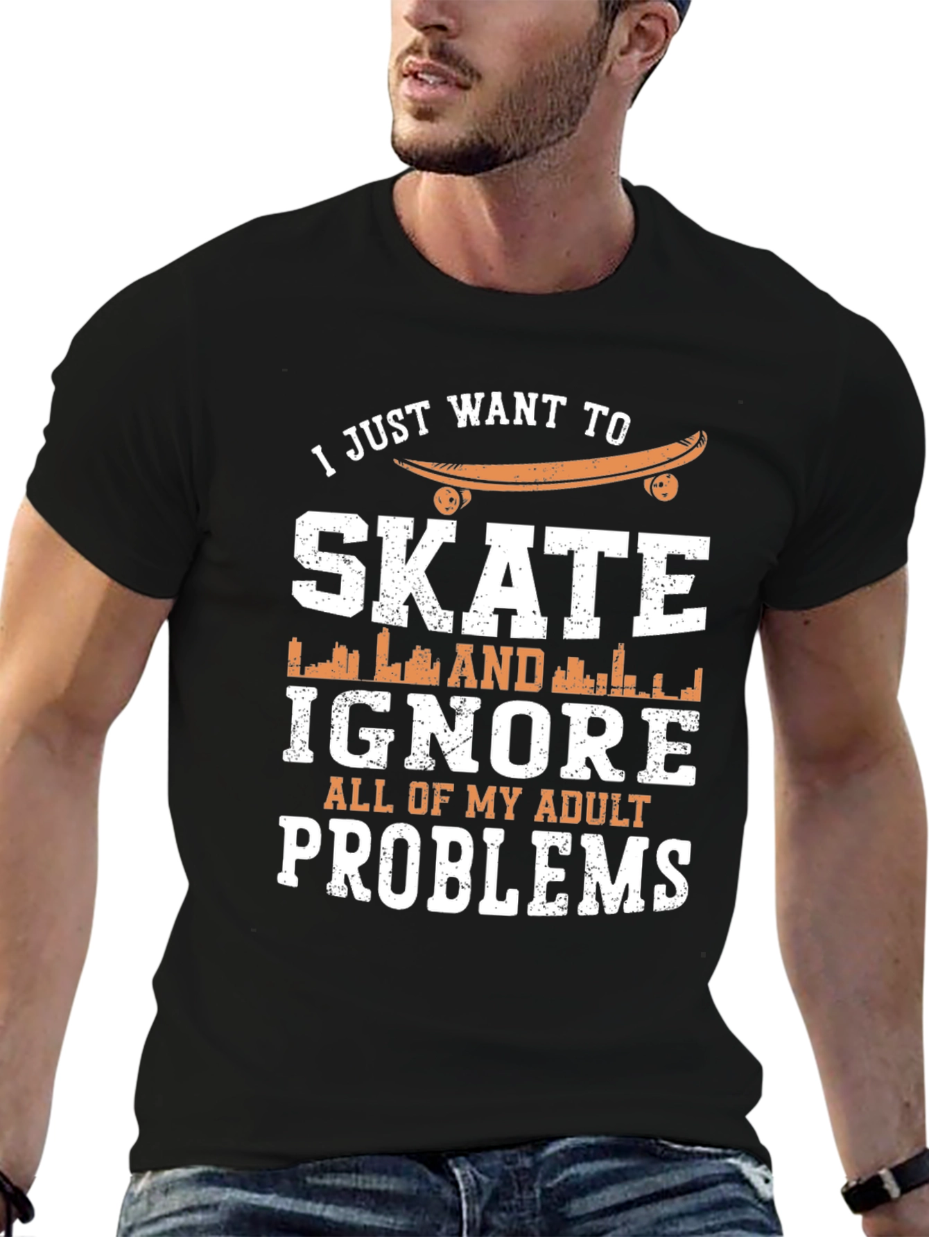 Skate & Ignore Adult Problems T-Shirt