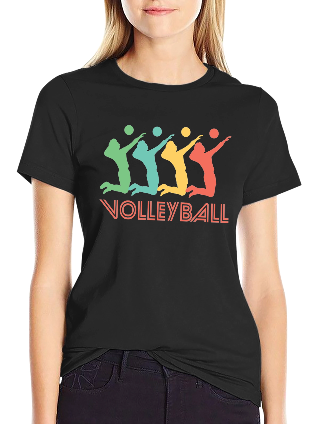 Volleyball Graphic T-Shirt - Black