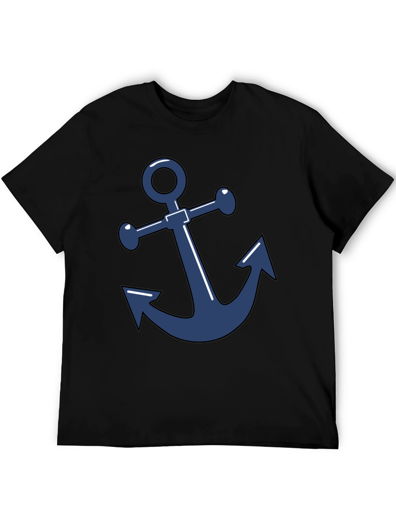 Nautical Anchor Graphic Tee - Classic Black T-Shirt
