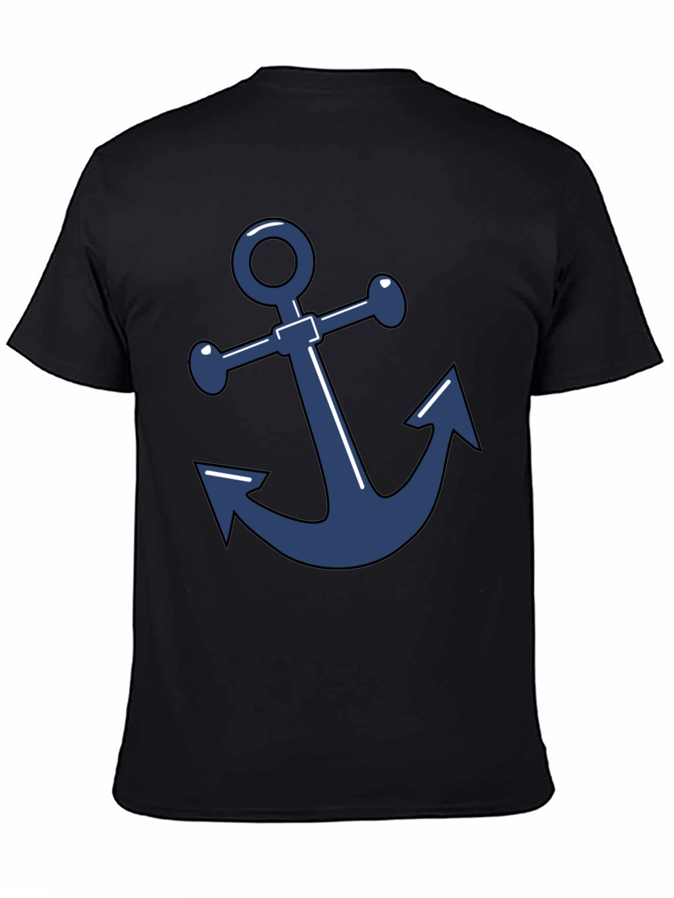 Nautical Anchor Graphic Tee - Classic Black T-Shirt