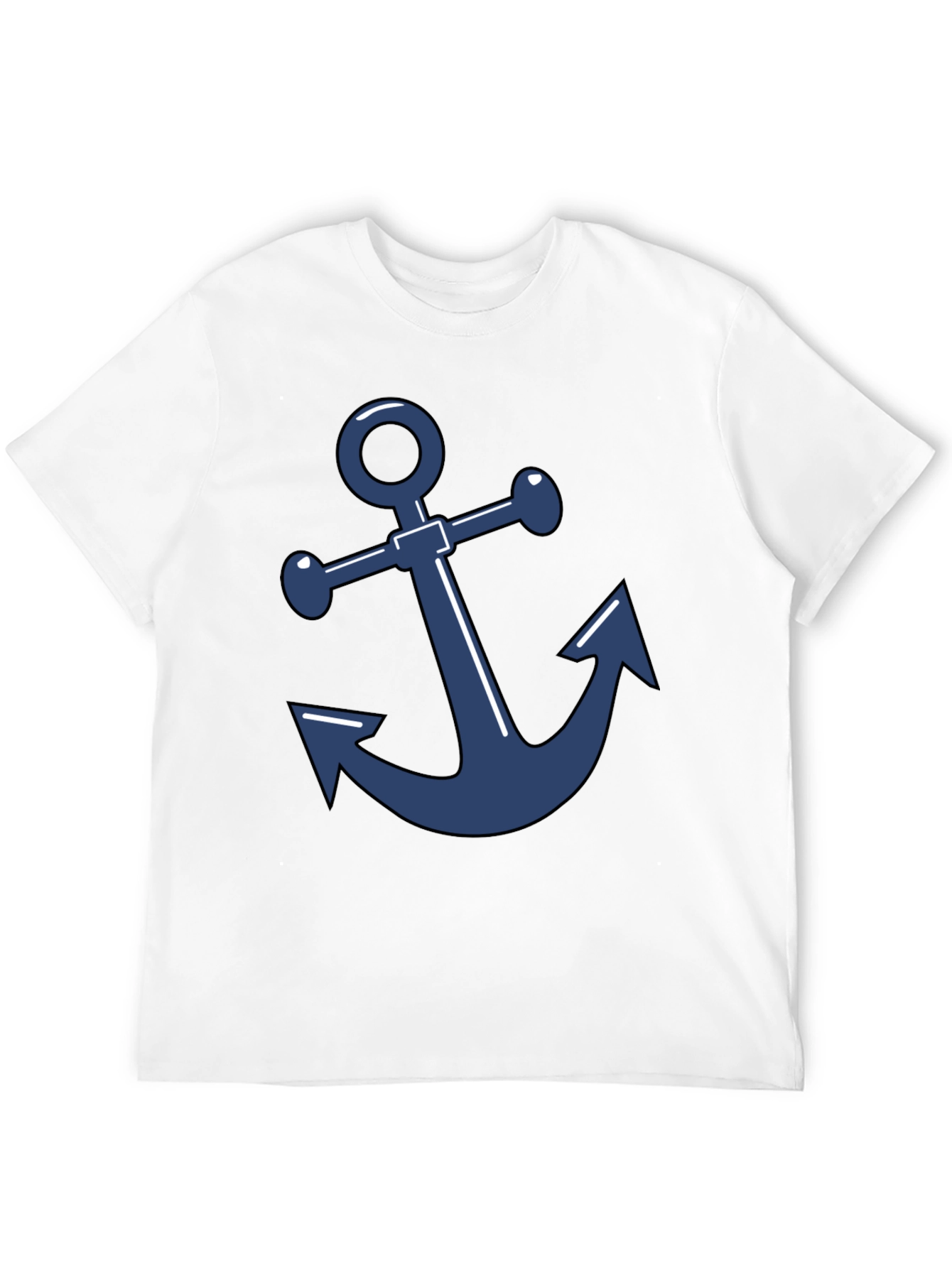 Nautical Anchor Graphic Tee - Classic Black T-Shirt