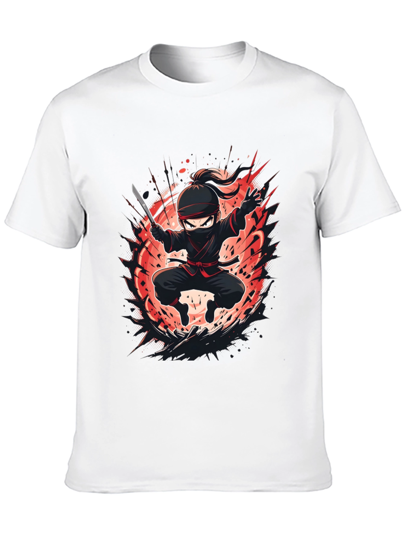 Ninja Warrior Graphic Tee - Black Cotton Blend
