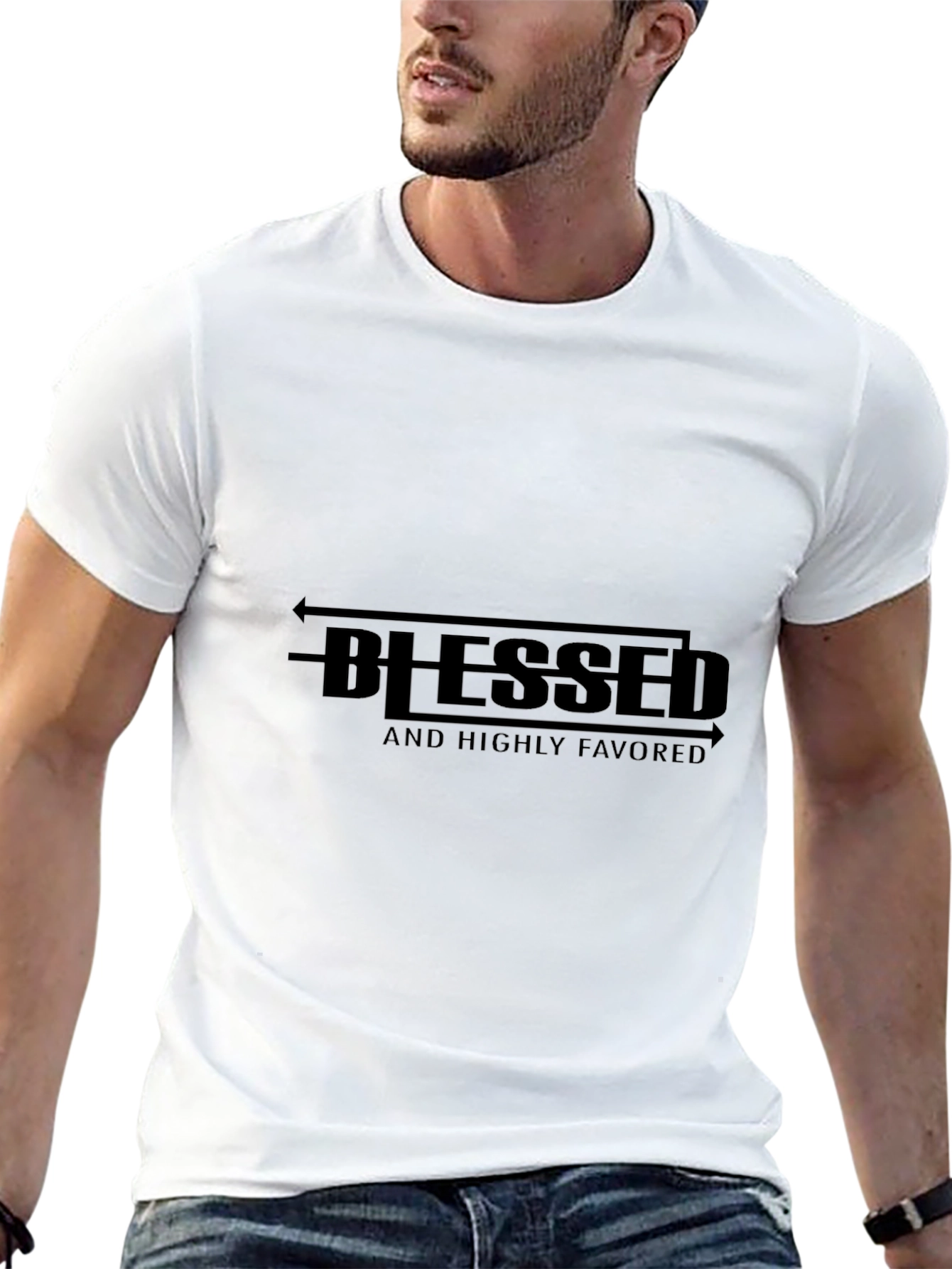 Blessed and Highly Favored Black T-Shirt