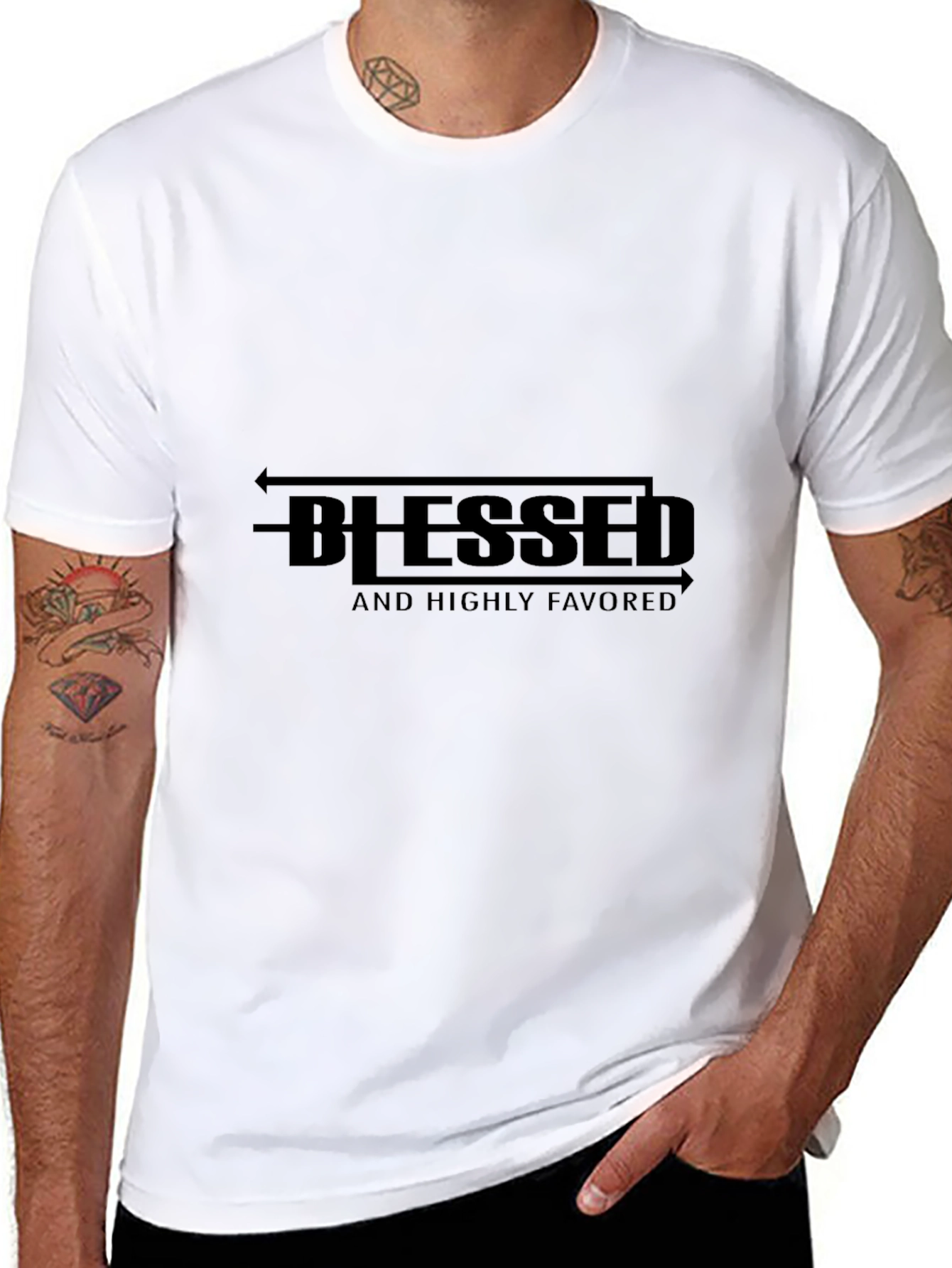 Blessed and Highly Favored Black T-Shirt