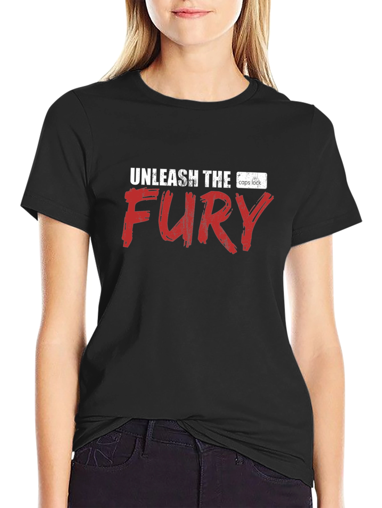 Unleash the Fury Graphic Tee - Black Cotton