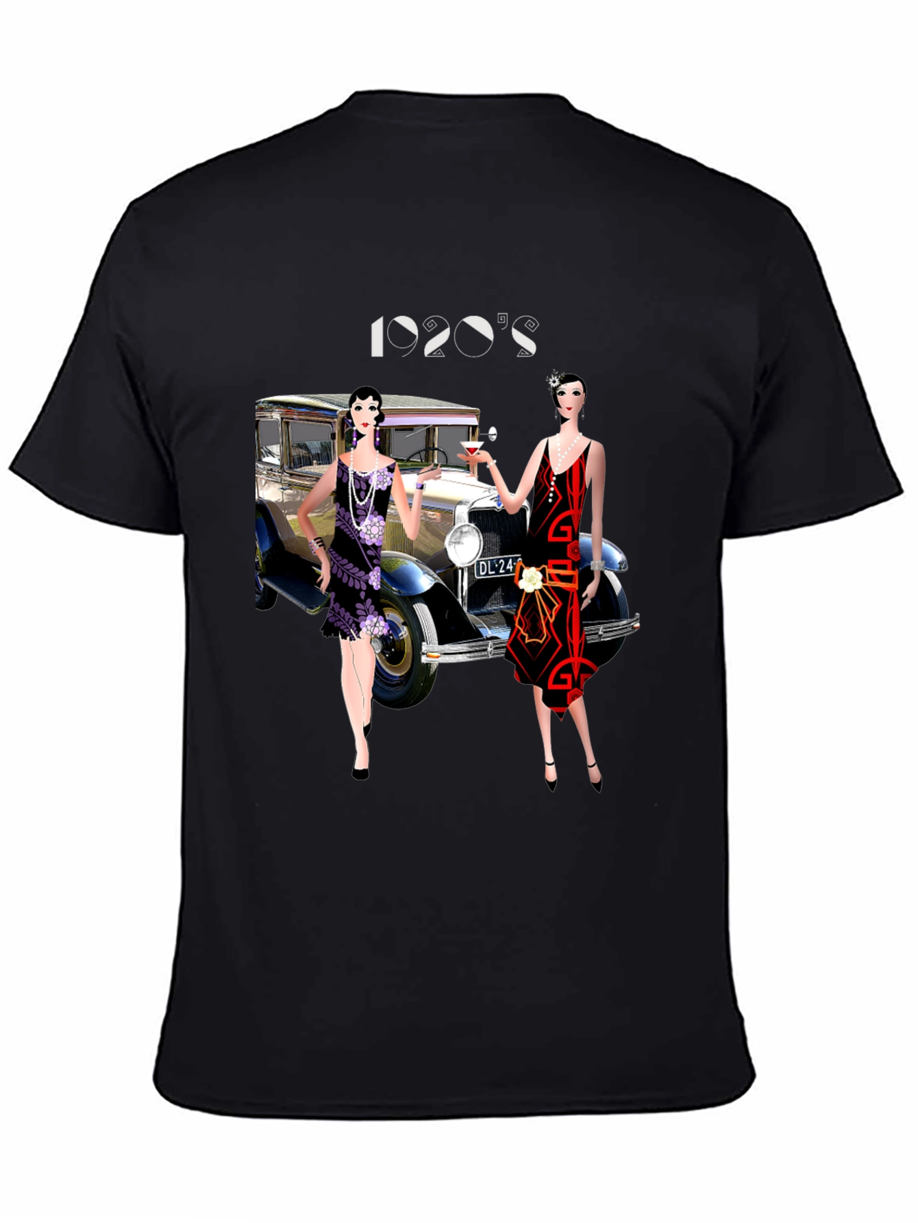 1920s Flapper Car Graphic Tee