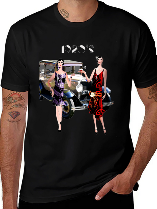 1920s Flapper Car Graphic Tee