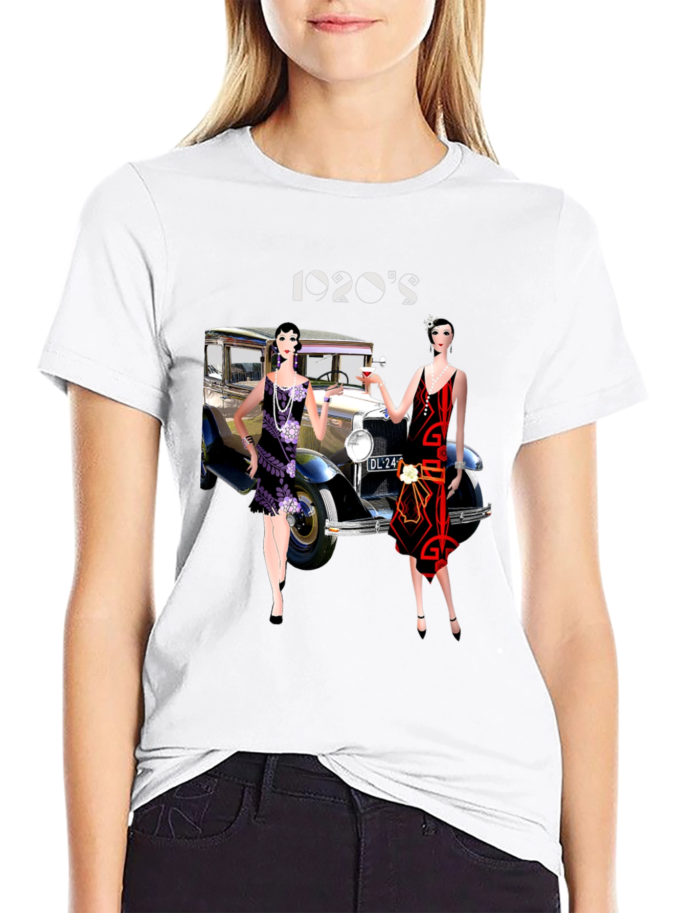 1920s Flapper Car Graphic Tee