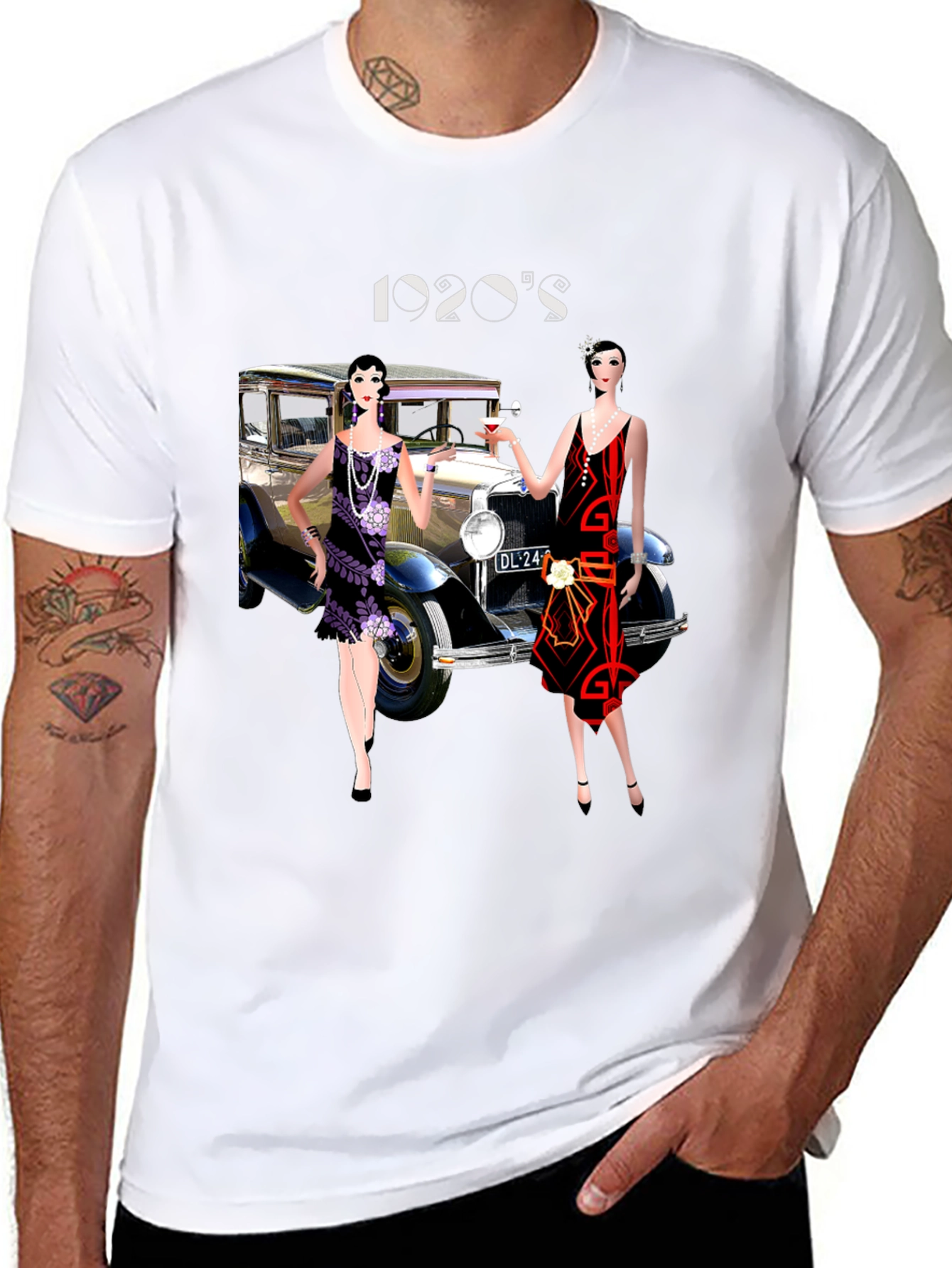 1920s Flapper Car Graphic Tee