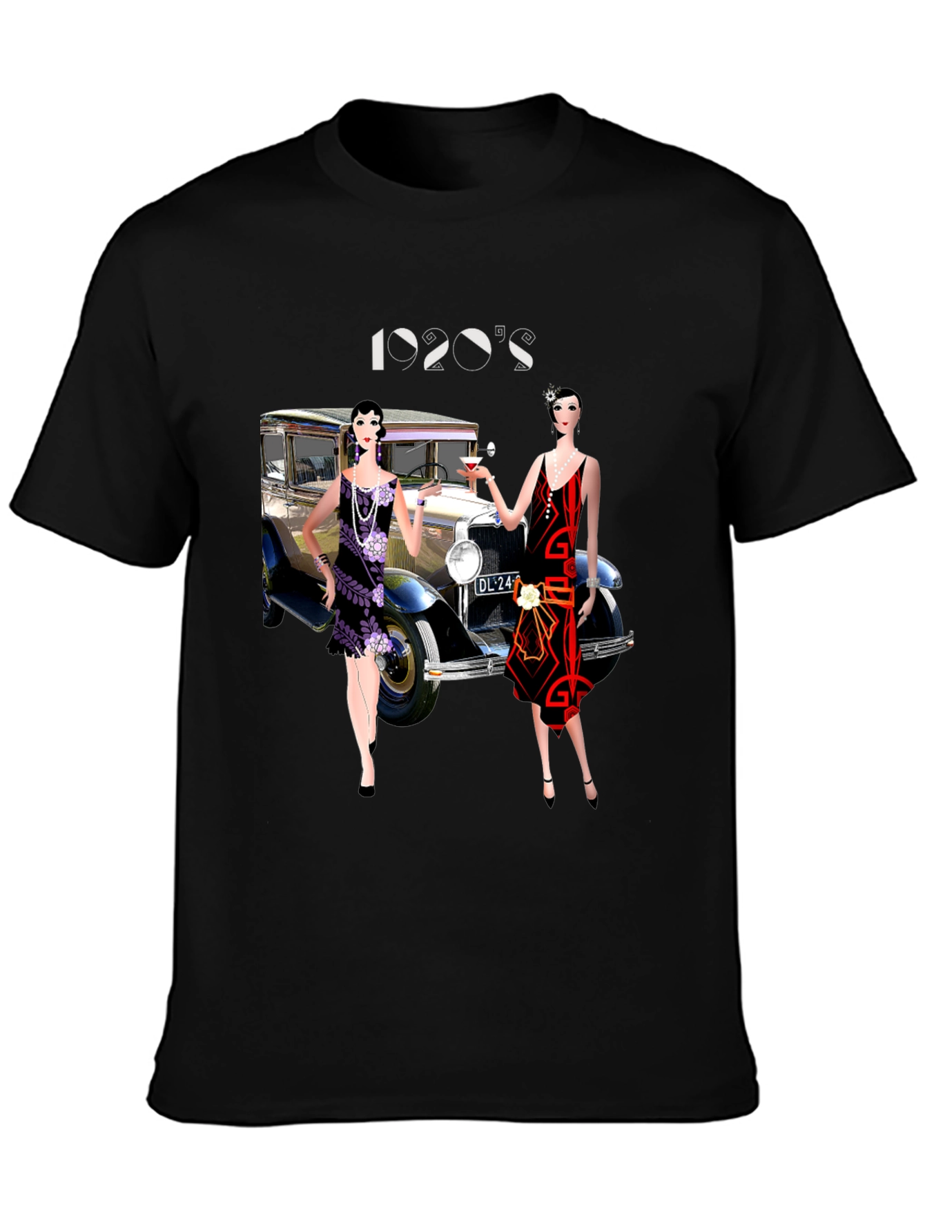 1920s Flapper Car Graphic Tee