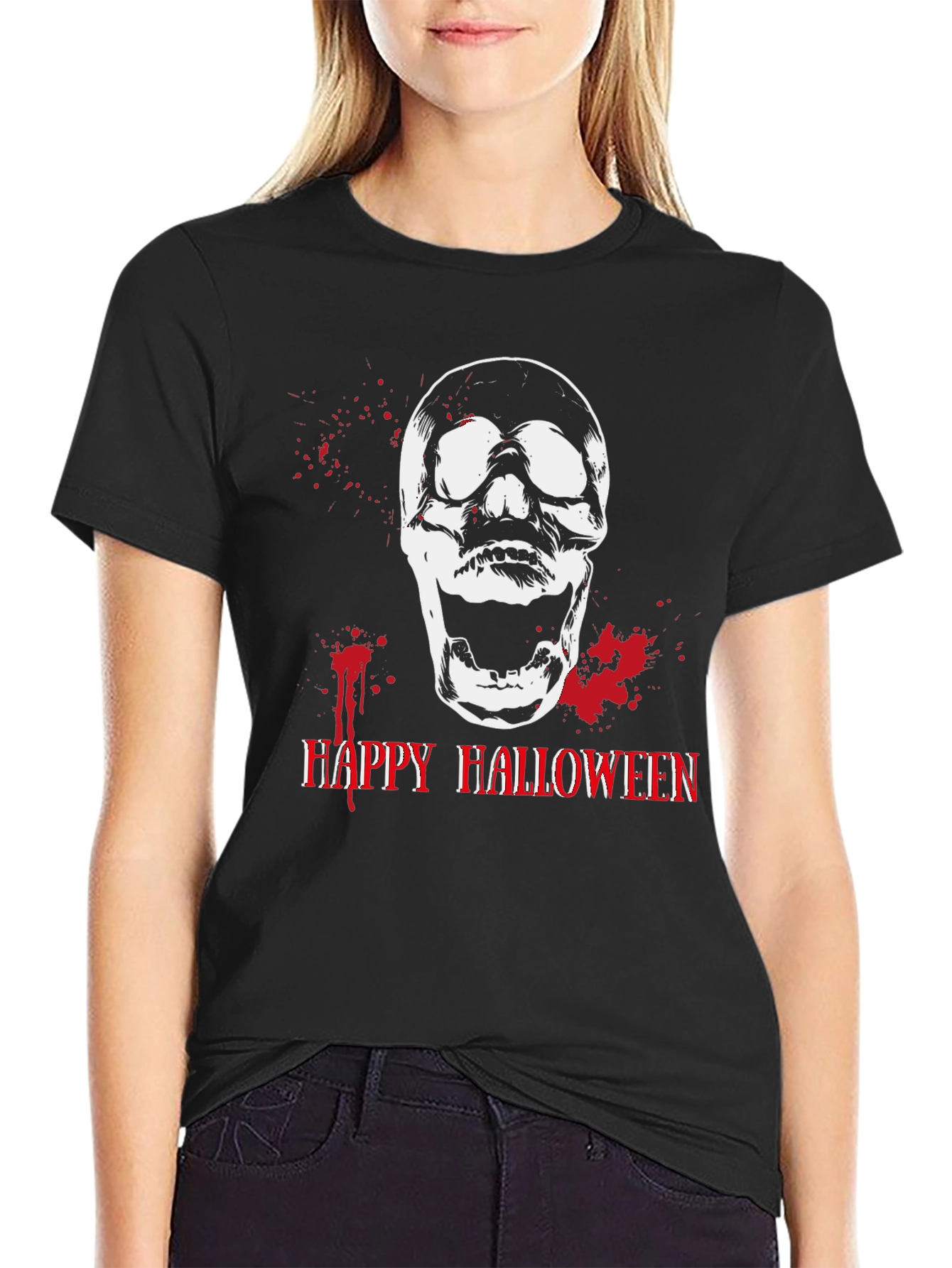 Skull Happy Halloween Graphic Tee