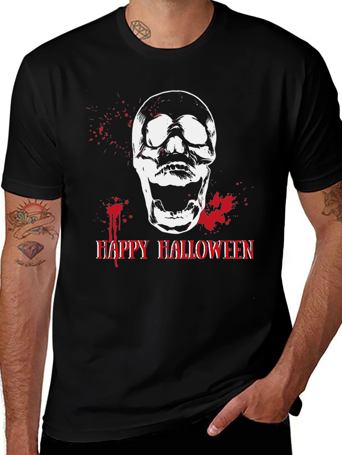 Skull Happy Halloween Graphic Tee