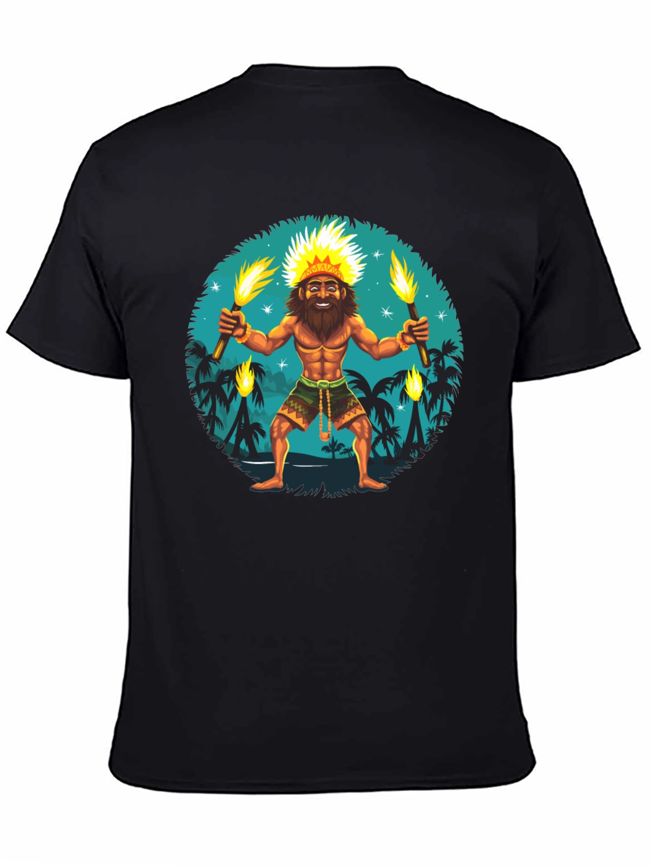 Island King T-Shirt: Tropical Torchbearer Design