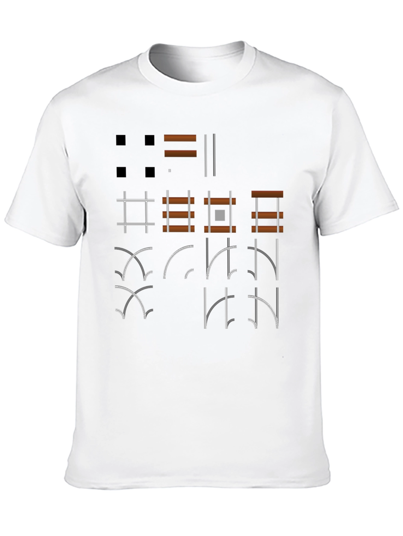 Geometric Graphic Print Black T-Shirt