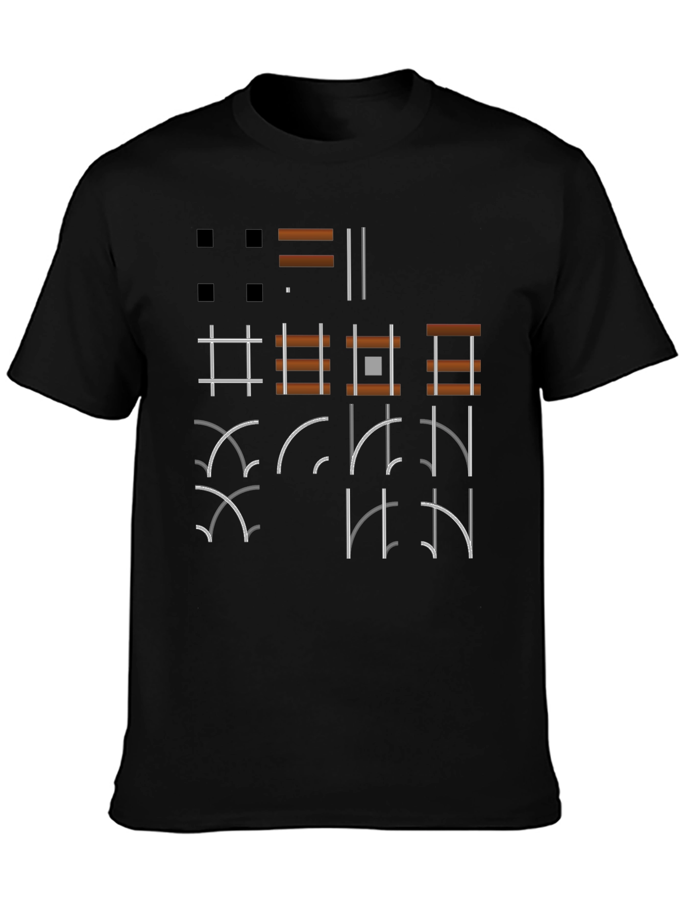Geometric Graphic Print Black T-Shirt