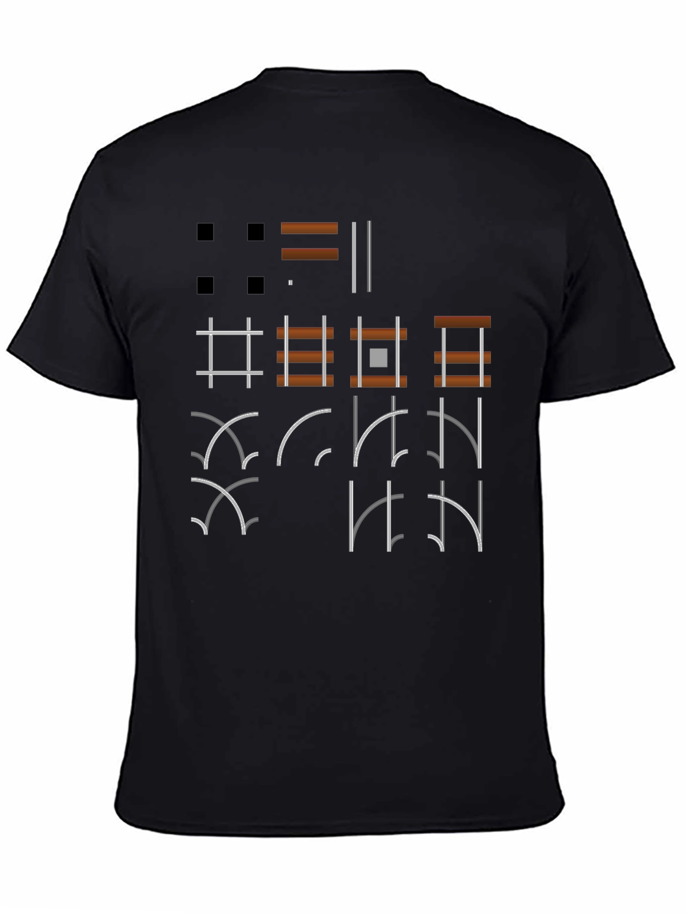 Geometric Graphic Print Black T-Shirt