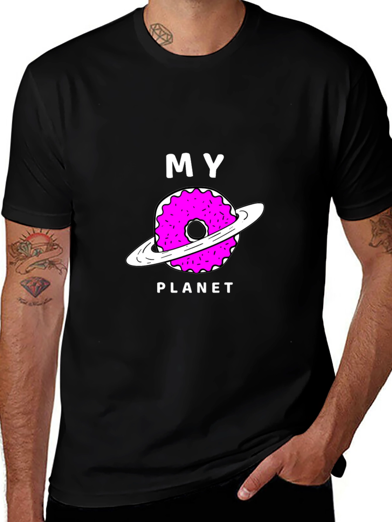 My Donut Planet Black Graphic T-Shirt