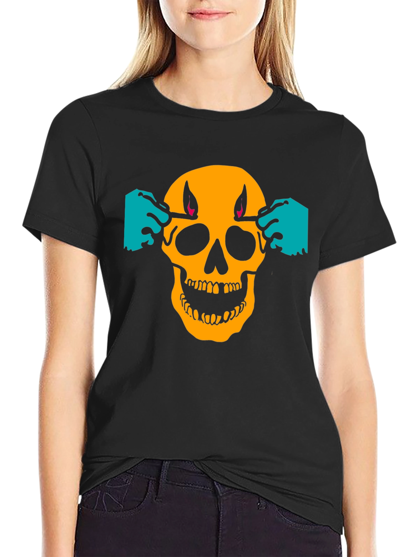 Skull Tee - Light Em Up! Graphic Print