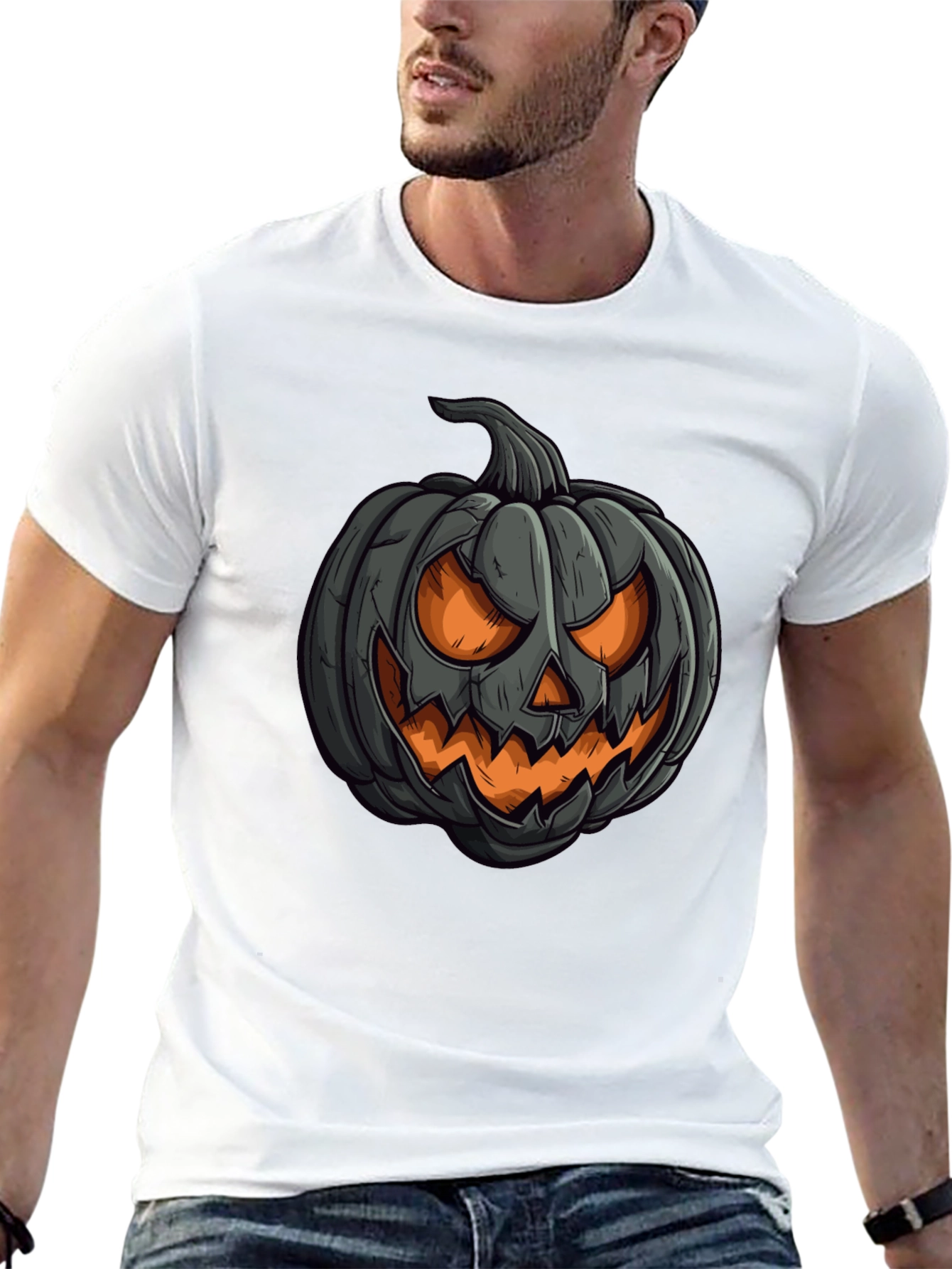 Pumpkin Graphic Black T-Shirt Halloween Style