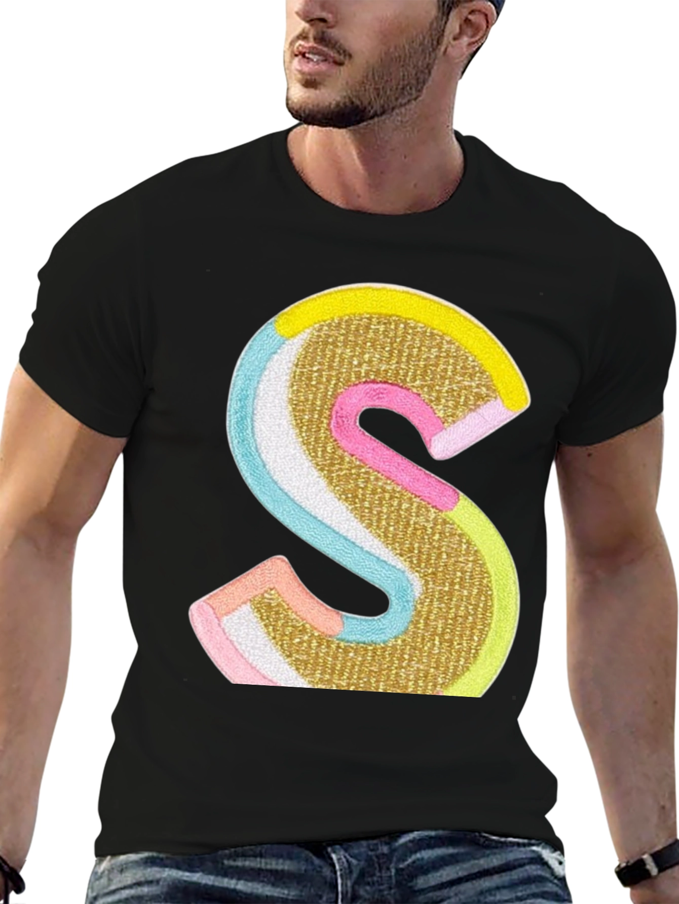 S Letter Graphic Tee - Statement Style