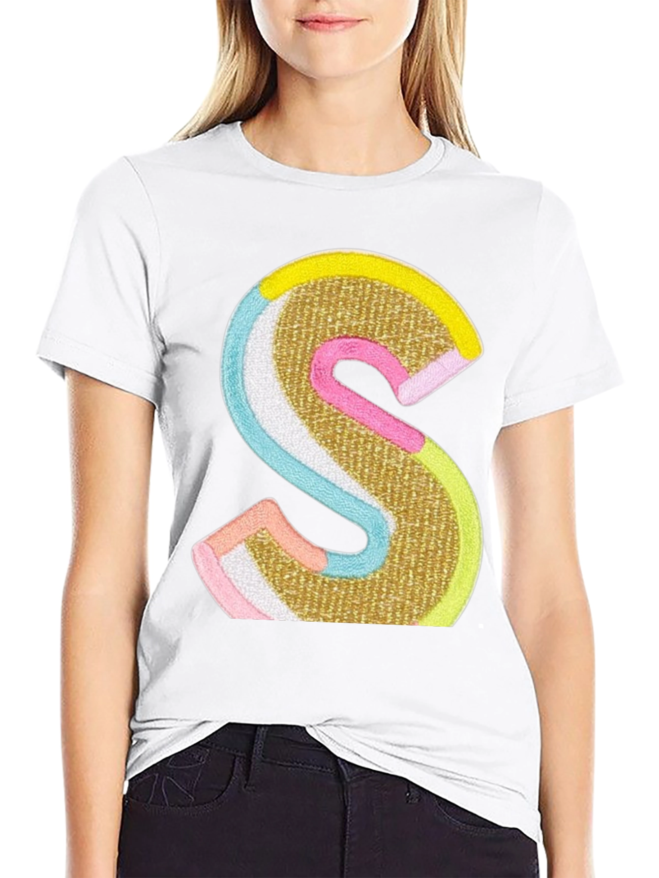 S Letter Graphic Tee - Statement Style