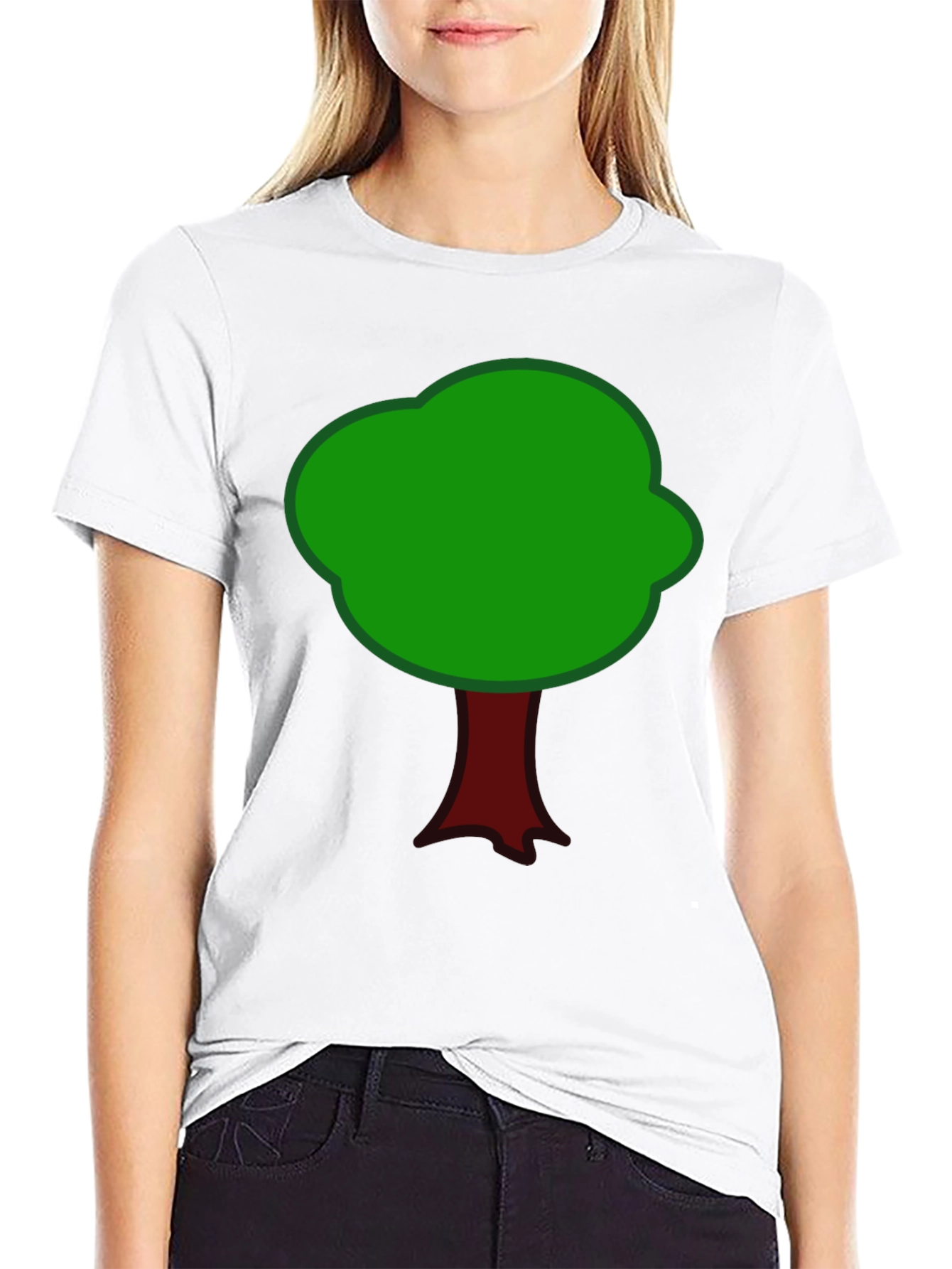 Cartoon Tree Graphic T-Shirt