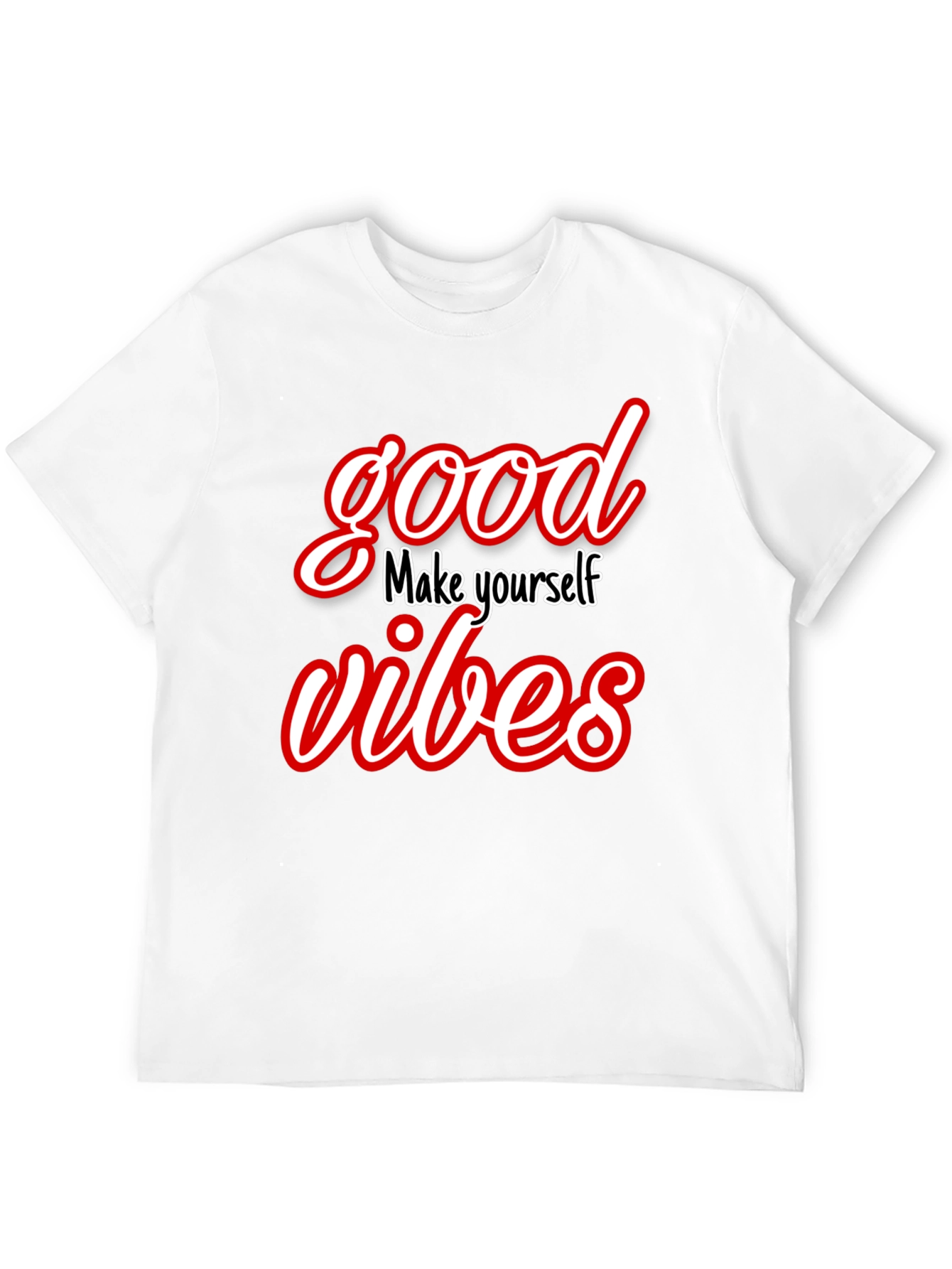 Good Vibes Graphic Tee - Trendy Black T-Shirt