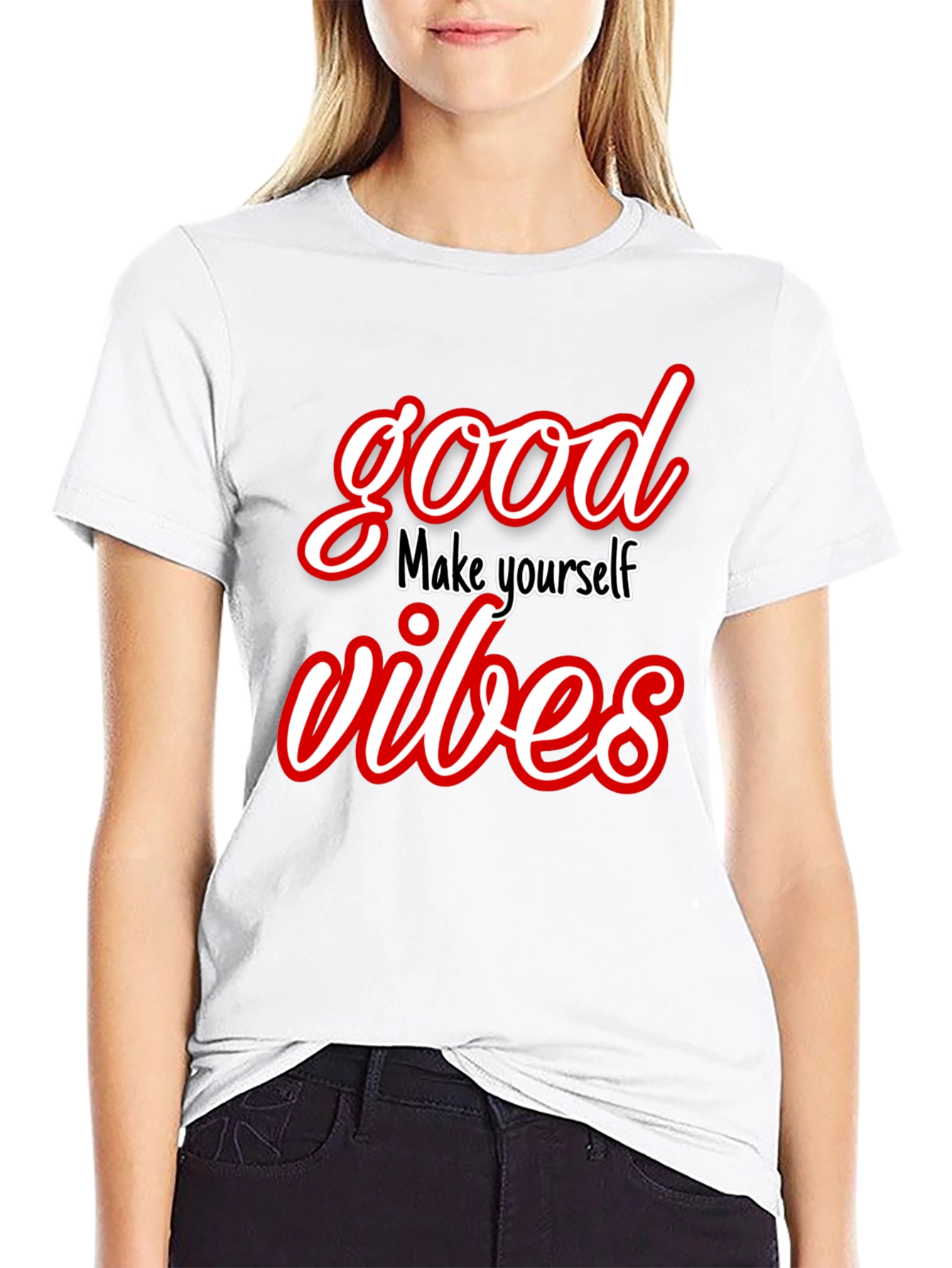 Good Vibes Graphic Tee - Trendy Black T-Shirt