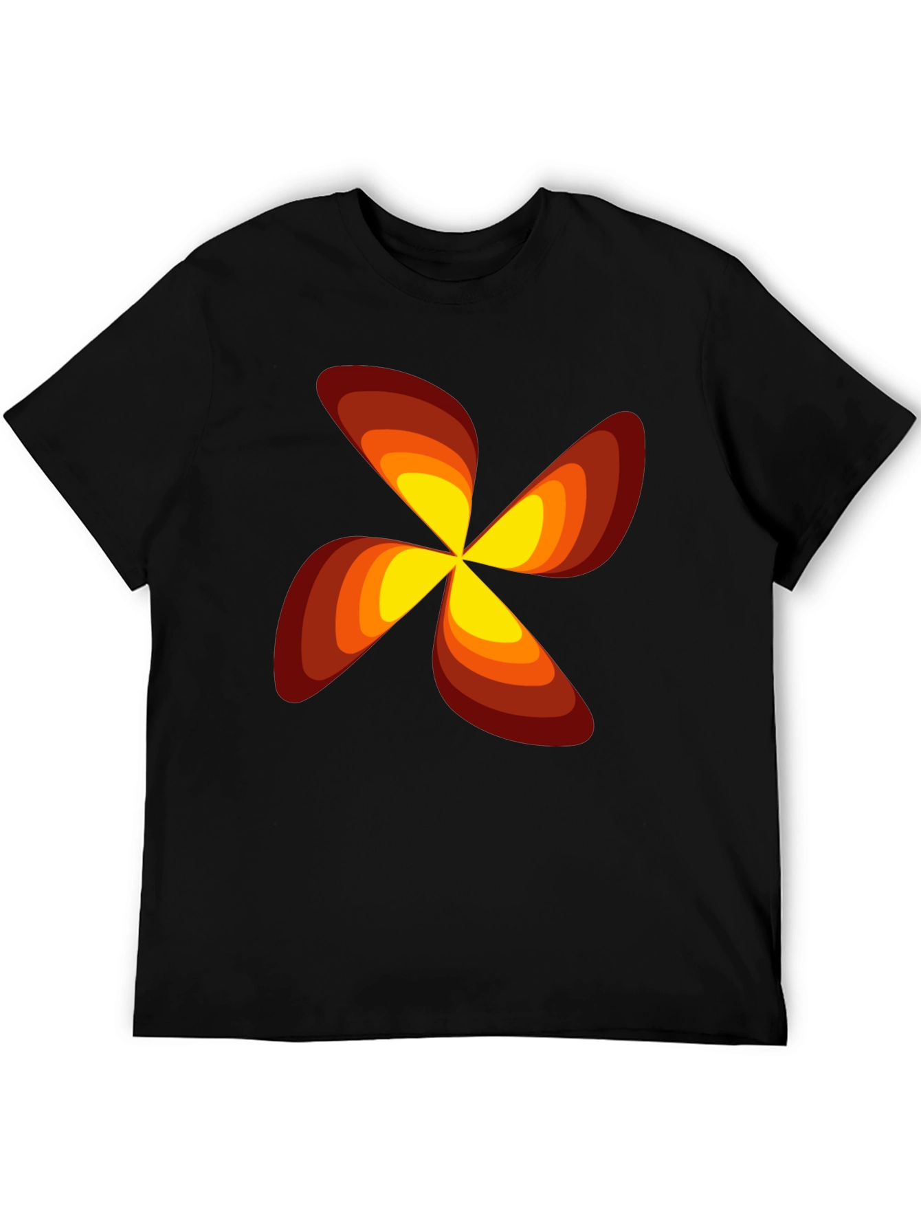 Retro Flower Power Graphic T-Shirt - Black
