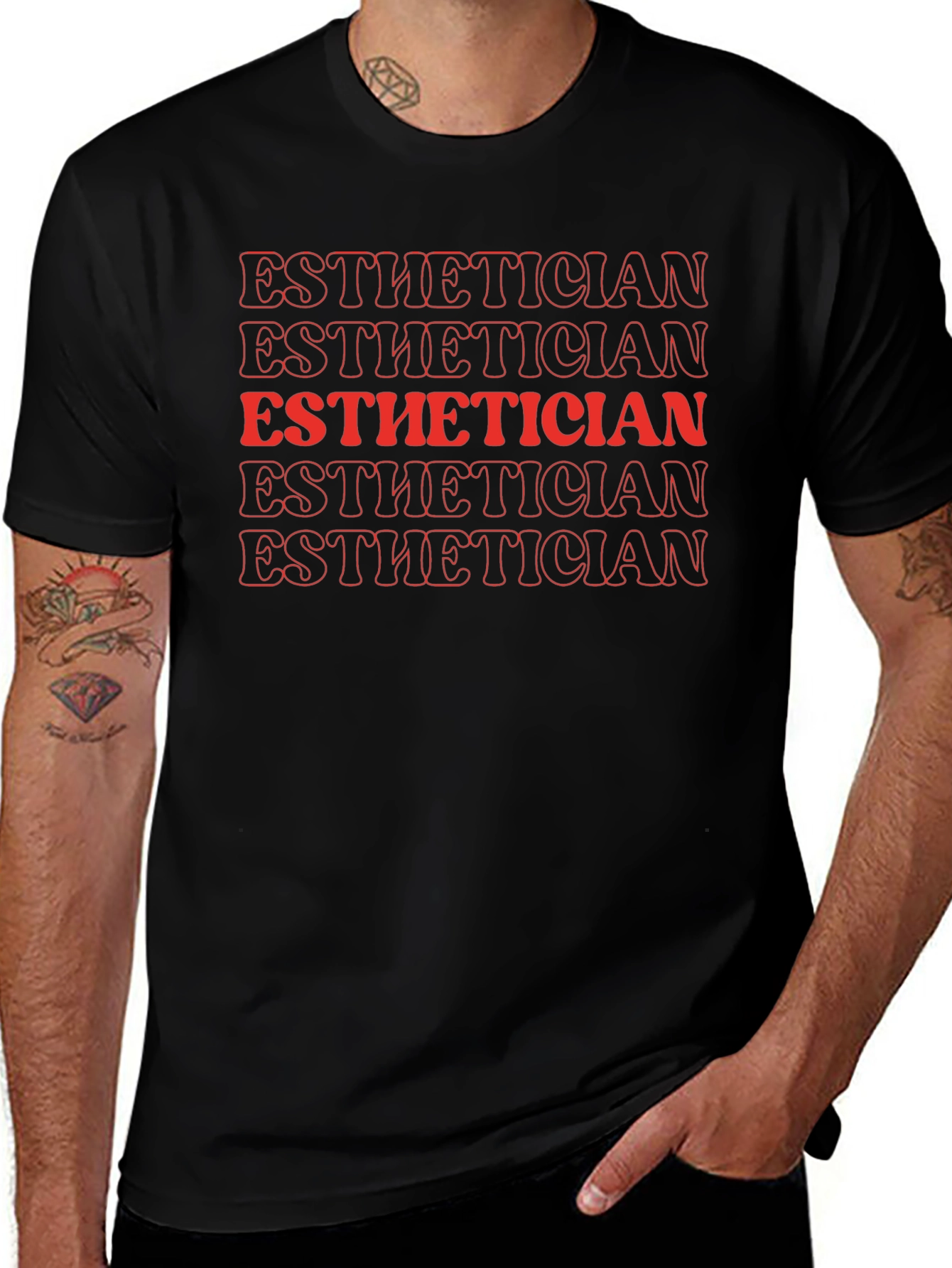 Esthetician Graphic Tee - Retro Style Text Design