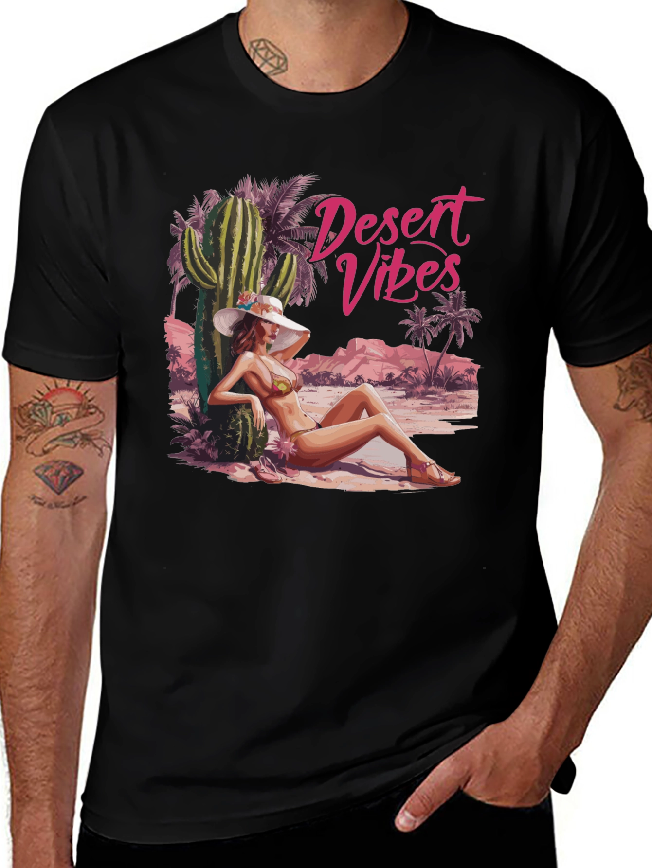Desert Vibes T-Shirt - Black Graphic Tee