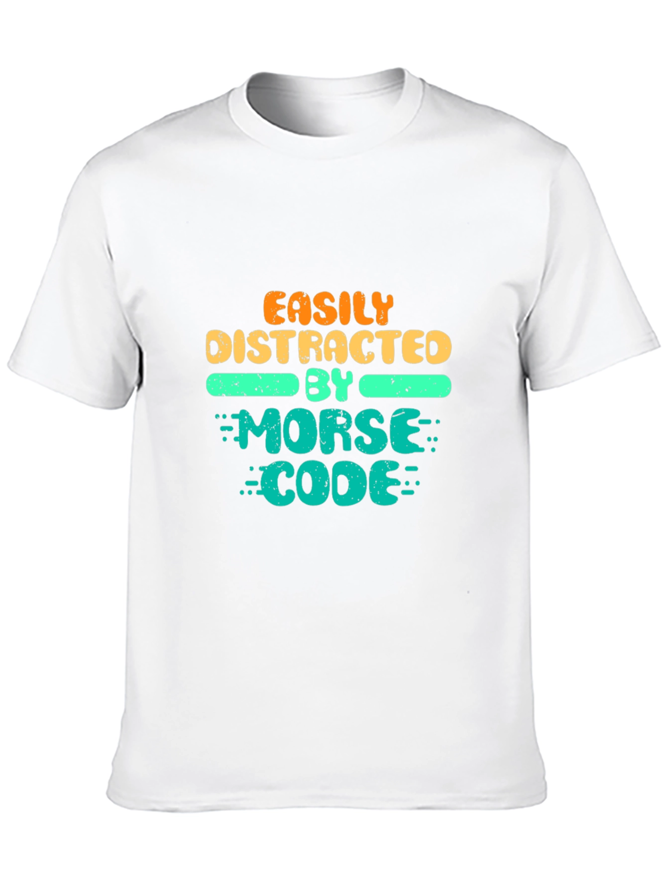 Easily Distracted By Morse Code Black T-Shirt