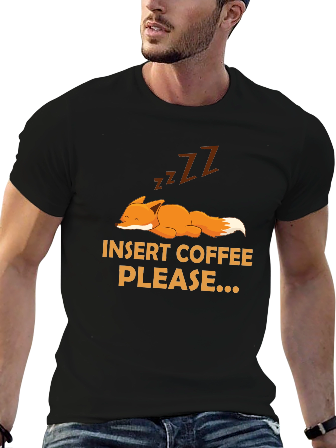 Insert Coffee Please Fox Graphic Tee