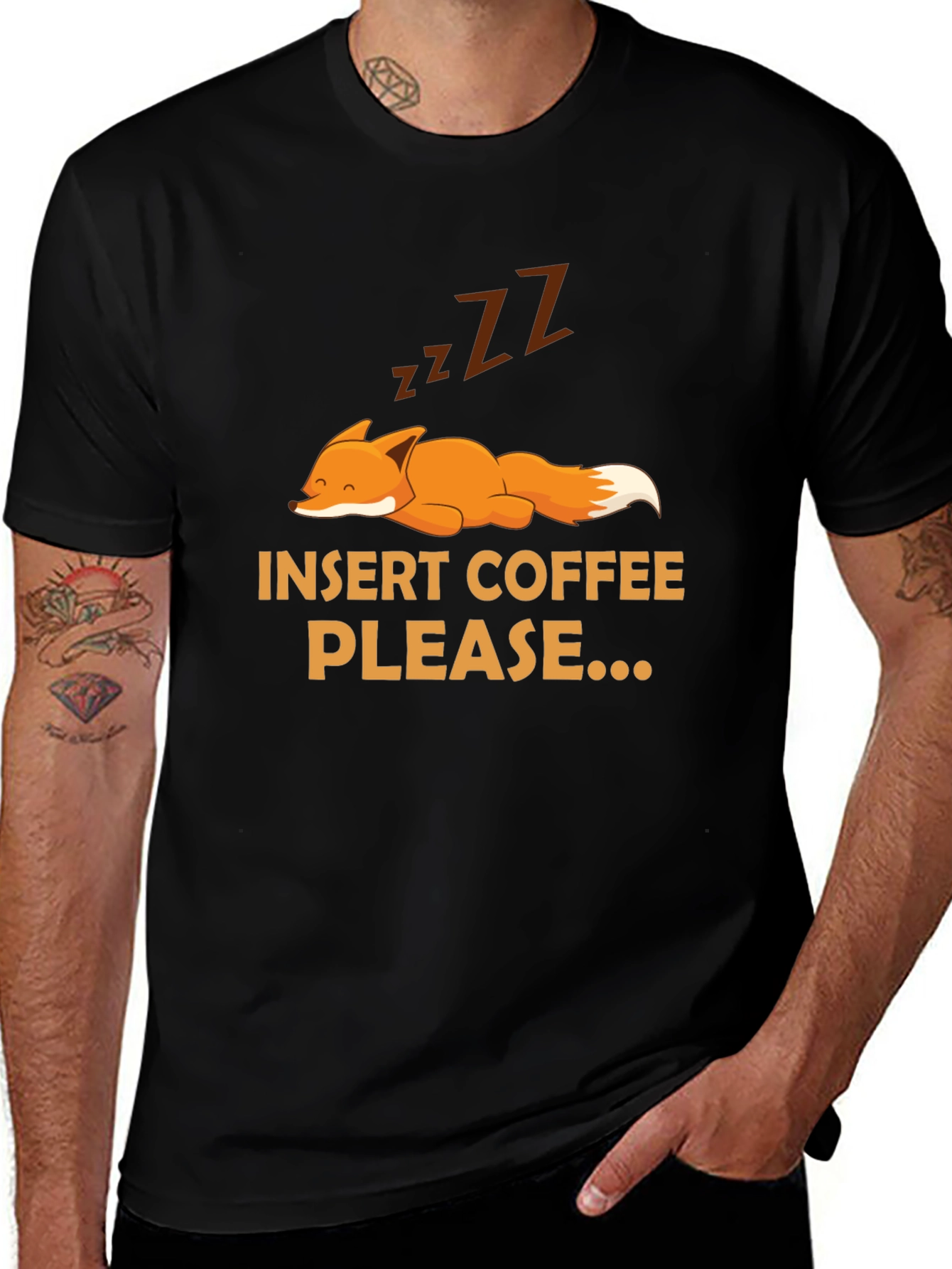 Insert Coffee Please Fox Graphic Tee